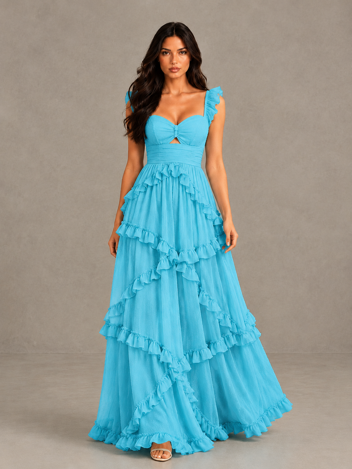 BOLODOO Pool Ruffle A-Line Prom Dress with Open Back - Pool - Pool (1)