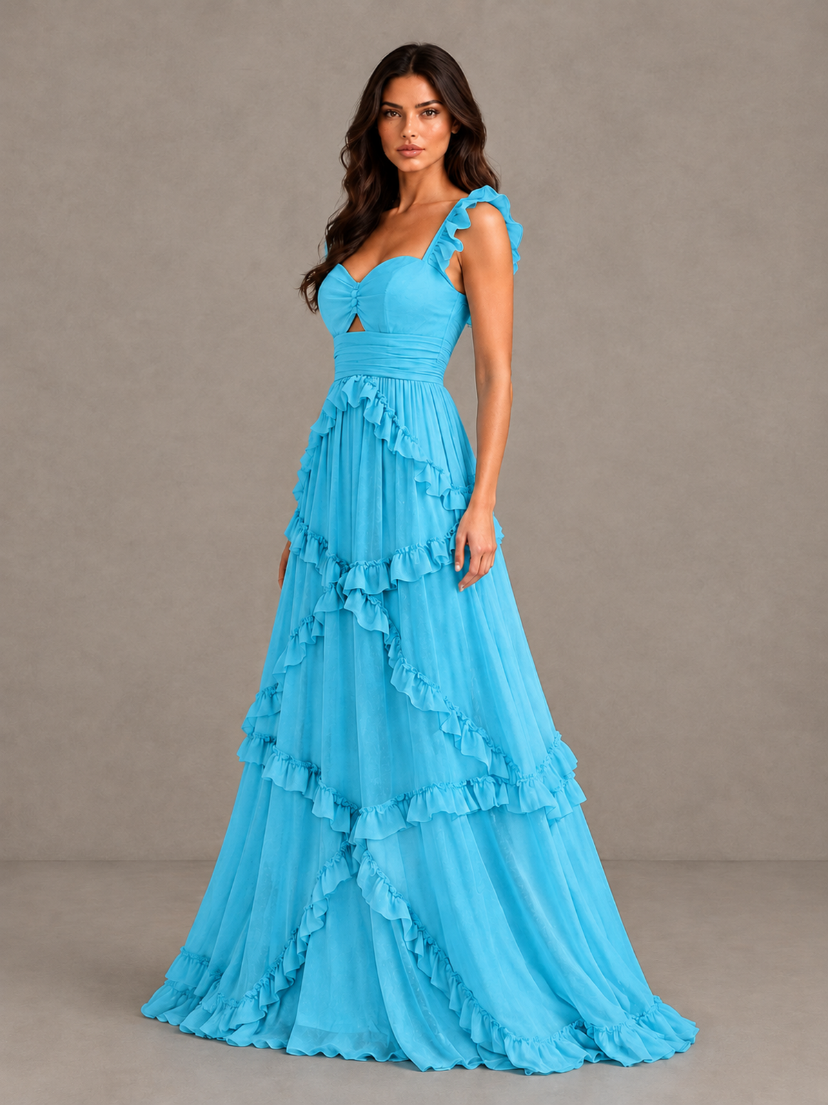 BOLODOO Pool Ruffle A-Line Prom Dress with Open Back - Pool - Pool (3)