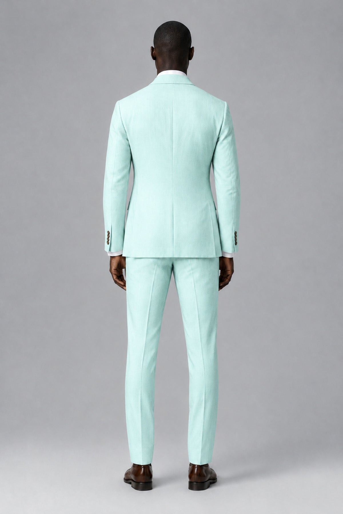 Men's Powder Blue Two-Piece Notch Lapel Suit - Powder Blue - Powder Blue_3