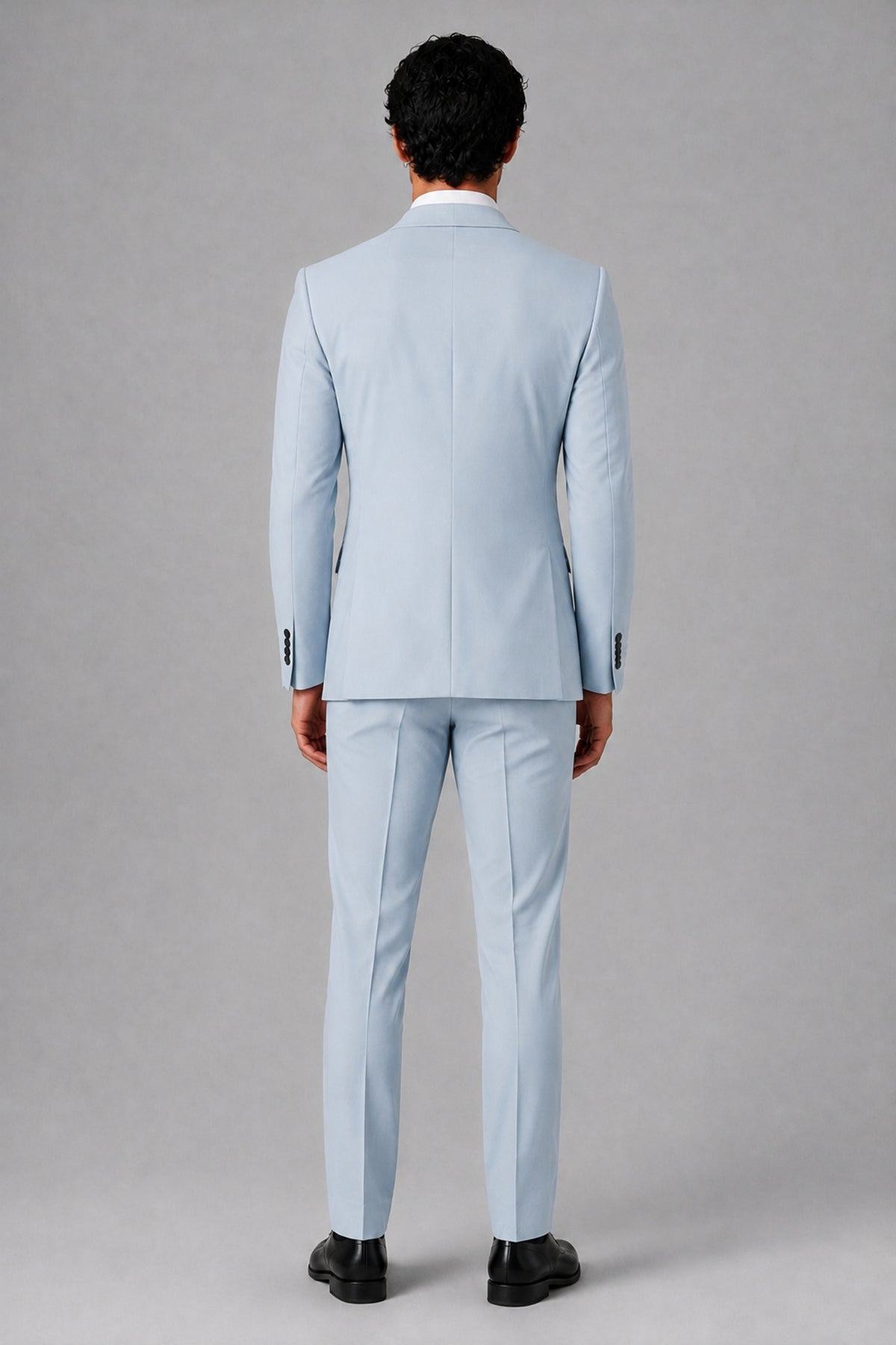 Bolodoo Men's Powder Blue 2-Piece Suit – Notch Lapel Jacket & Trousers - Powder Blue - Powder_Blue_4