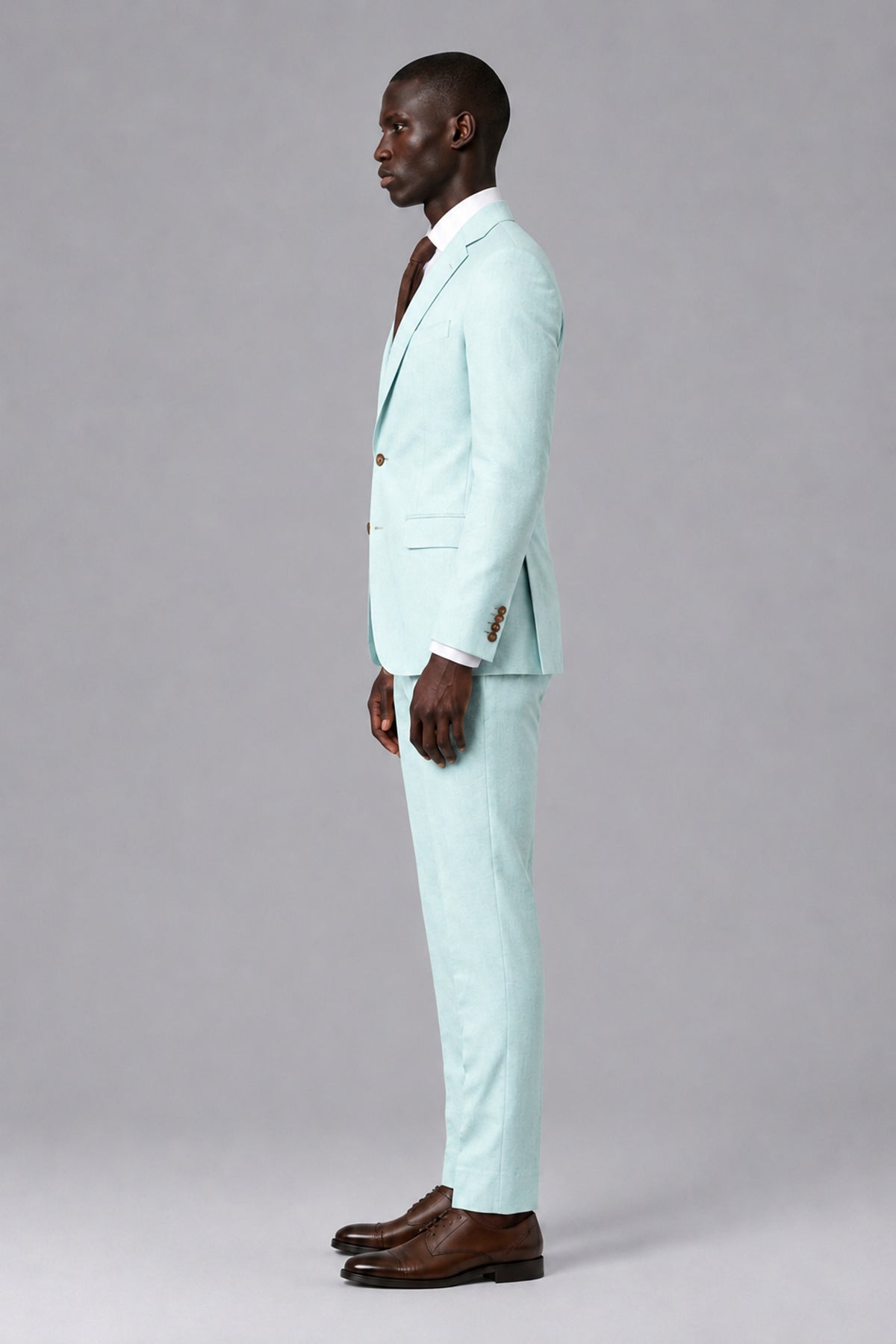Men's Powder Blue Two-Piece Notch Lapel Suit - Powder Blue - Powder Blue_4