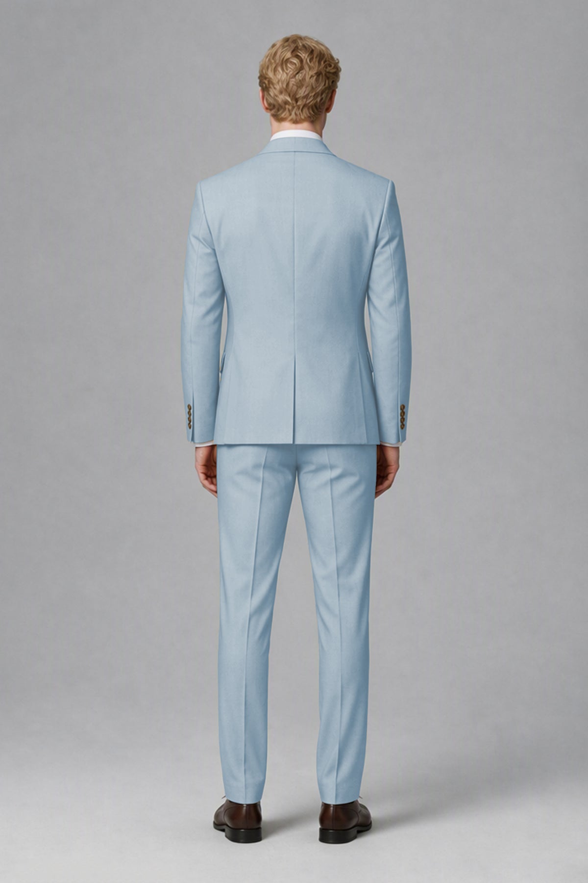 BOLODOO Men's Powder Blue Two-Piece Wedding Suit – Jacket & Trousers - Powder Blue