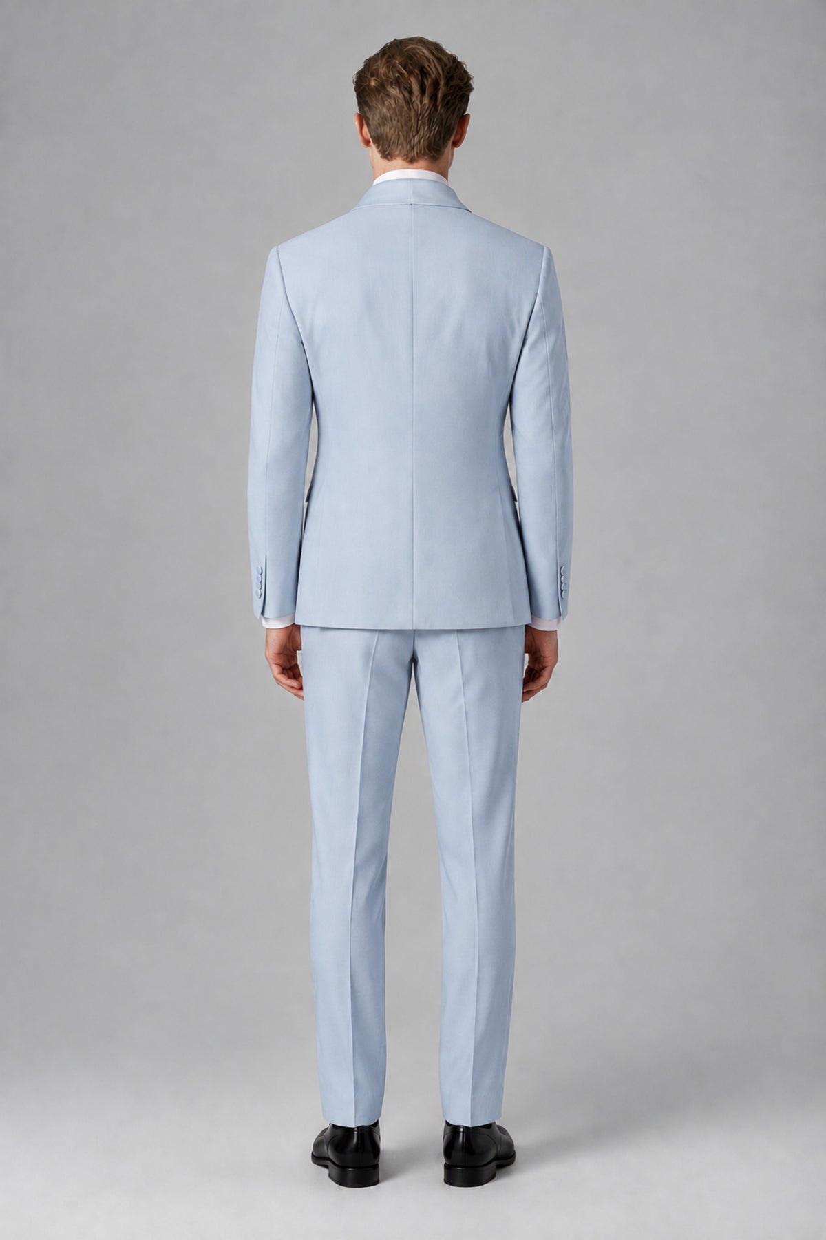 Bolodoo Men's Powder Blue Shawl Lapel 2-Piece Tuxedo Suit – Jacket & Trousers - Powder Blue - Powder Blue (4)