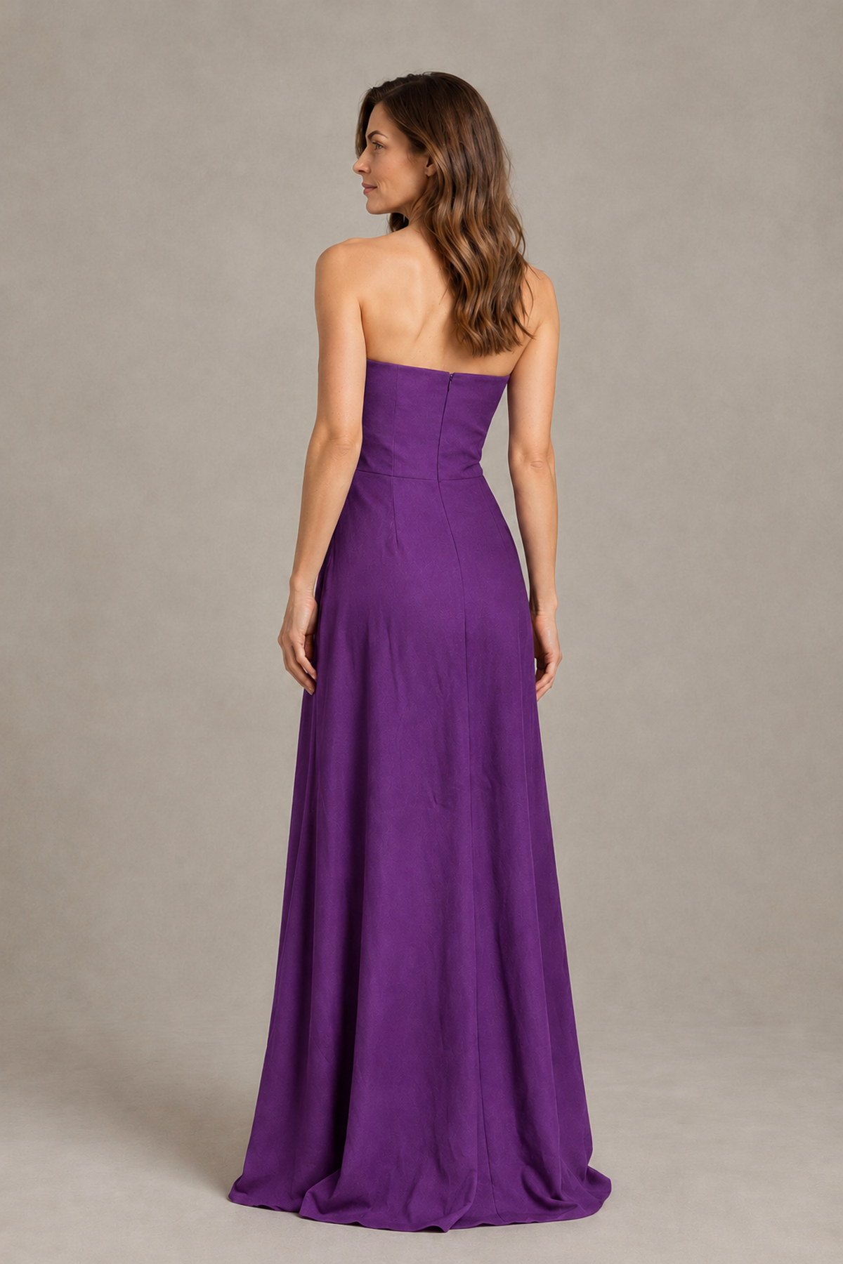 BOLODOO Purple Strapless Floral Mother of the Bride Gown - Purple - Purple_02