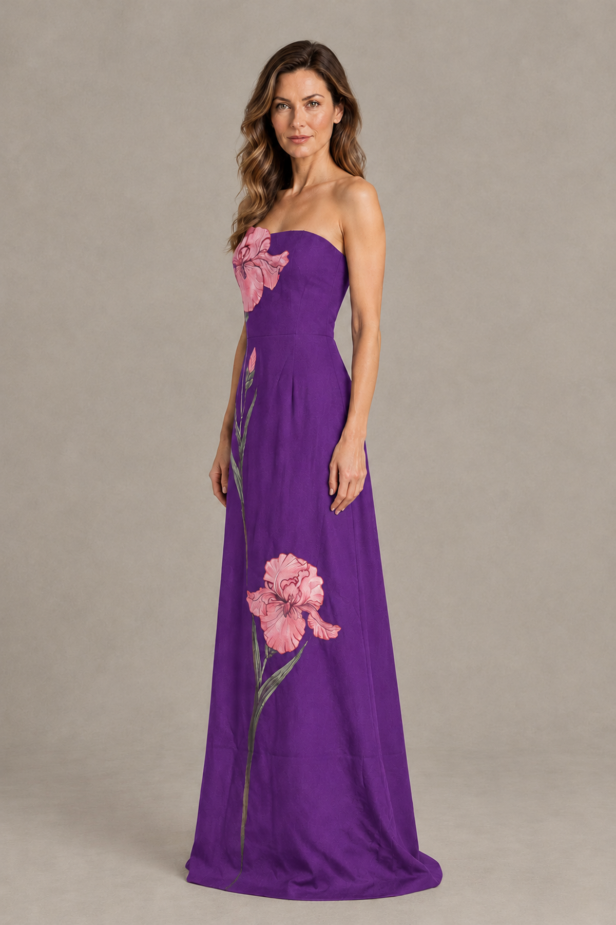 BOLODOO Purple Strapless Floral Mother of the Bride Gown - Purple - Purple_03