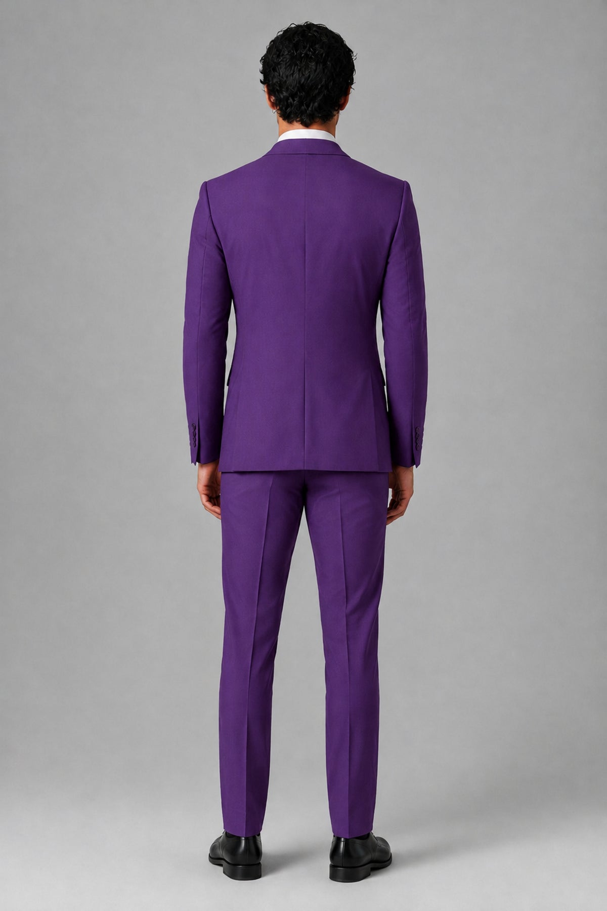 Bolodoo Men's Purple 2-Piece Suit – Notch Lapel Jacket & Trousers - Purple - Purple_4