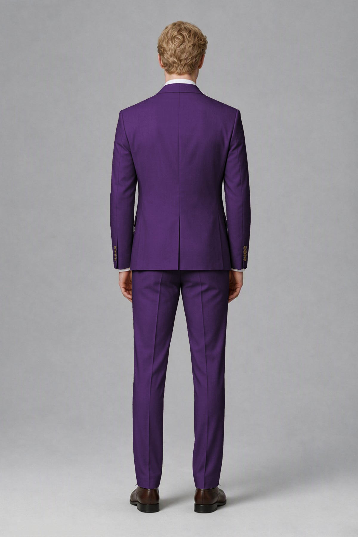 BOLODOO Men's Purple Two-Piece Wedding Suit – Jacket & Trousers - Purple
