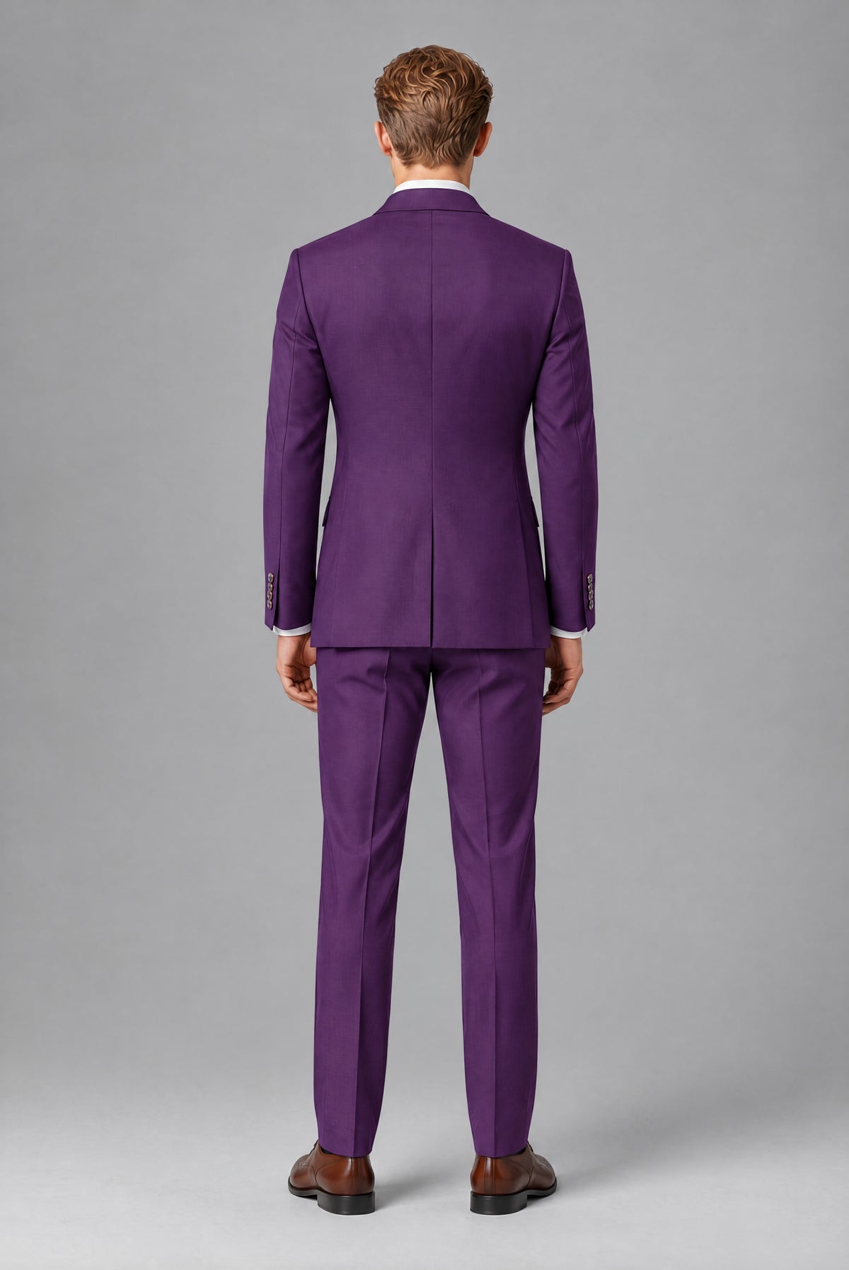 Bolodoo Men's Purple Double-Breasted 2-Piece Wedding Suit - Purple - Purple (3)