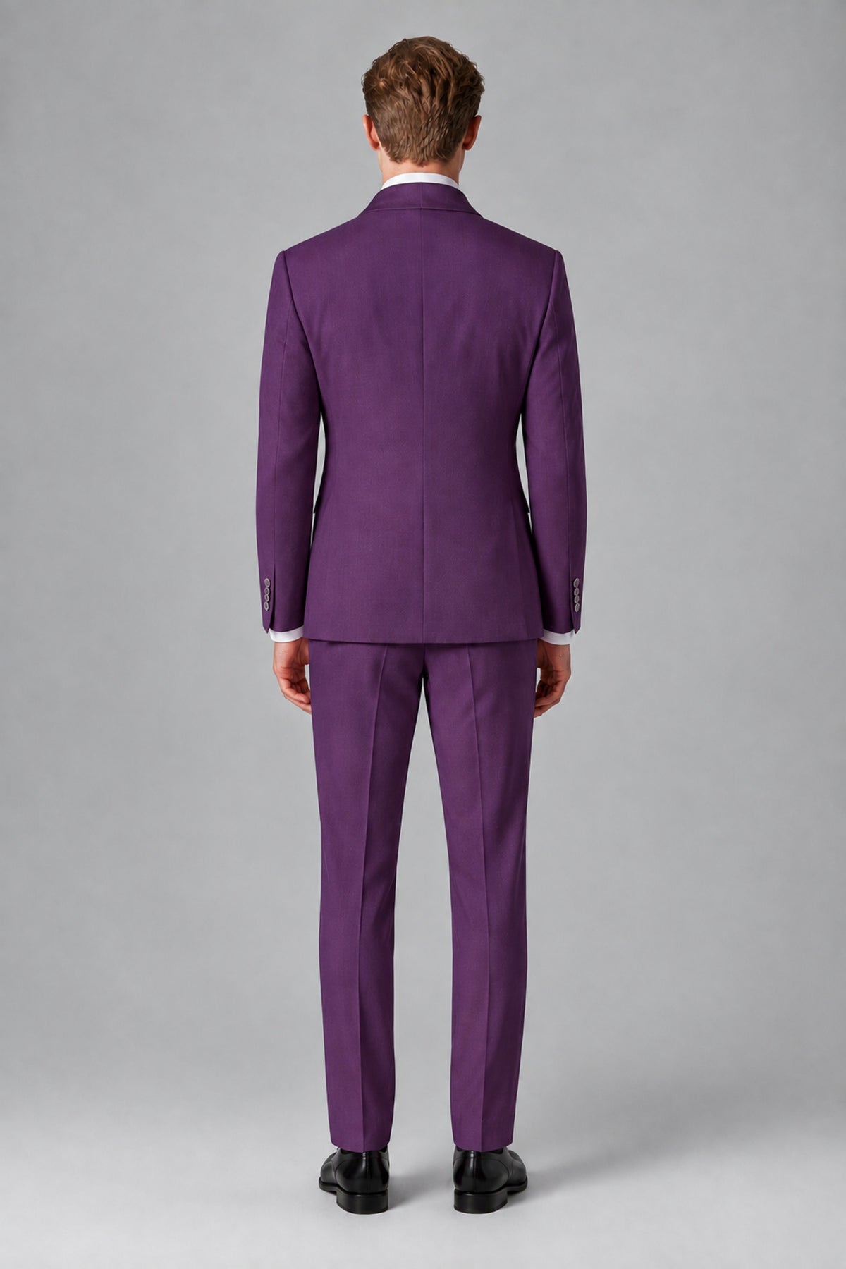 Bolodoo Men's Purple Shawl Lapel 2-Piece Tuxedo Suit – Jacket & Trousers - Purple - Purple (4)