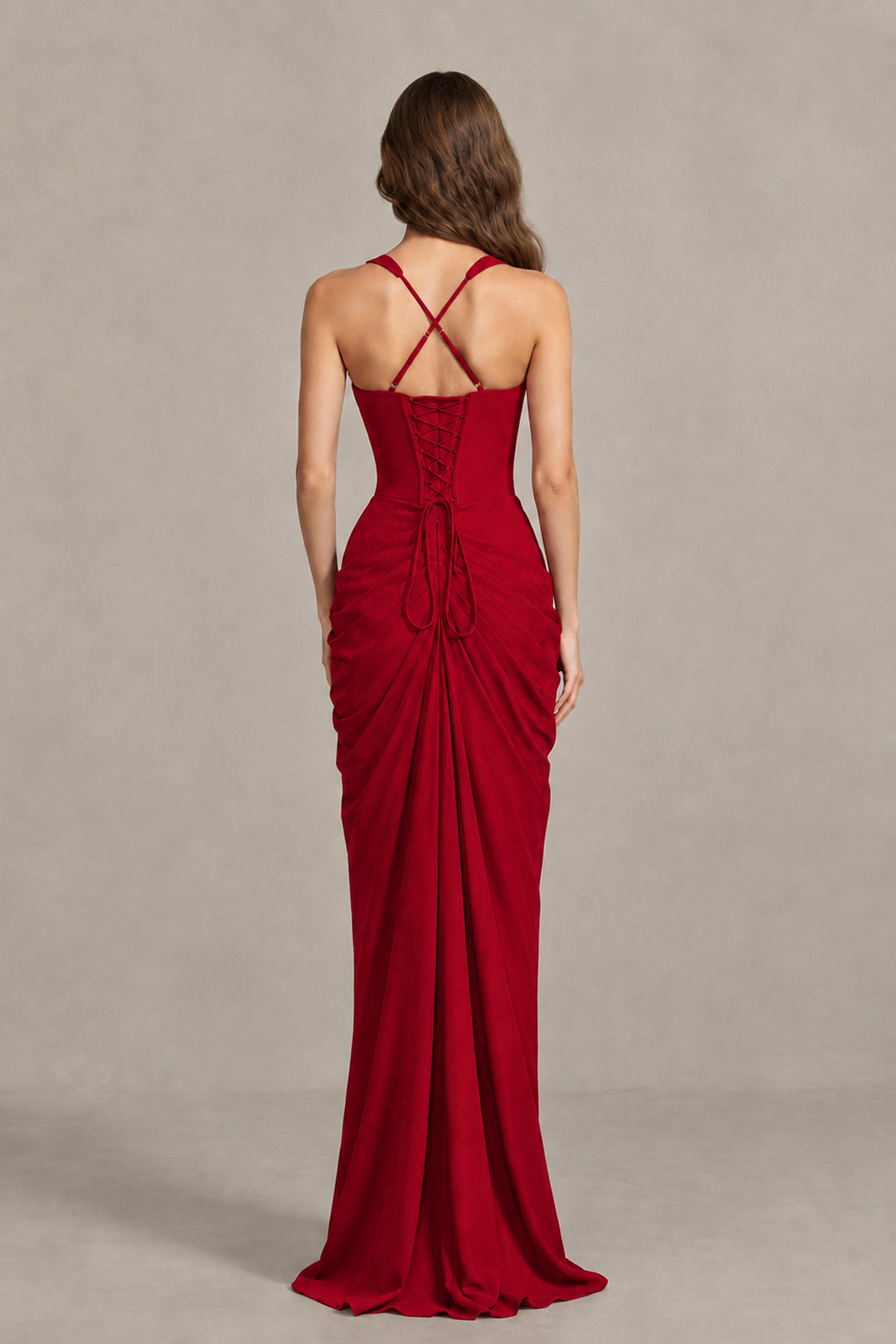 BOLODOO Red Sweetheart Maxi Dress with High Slit - Red - Red_2