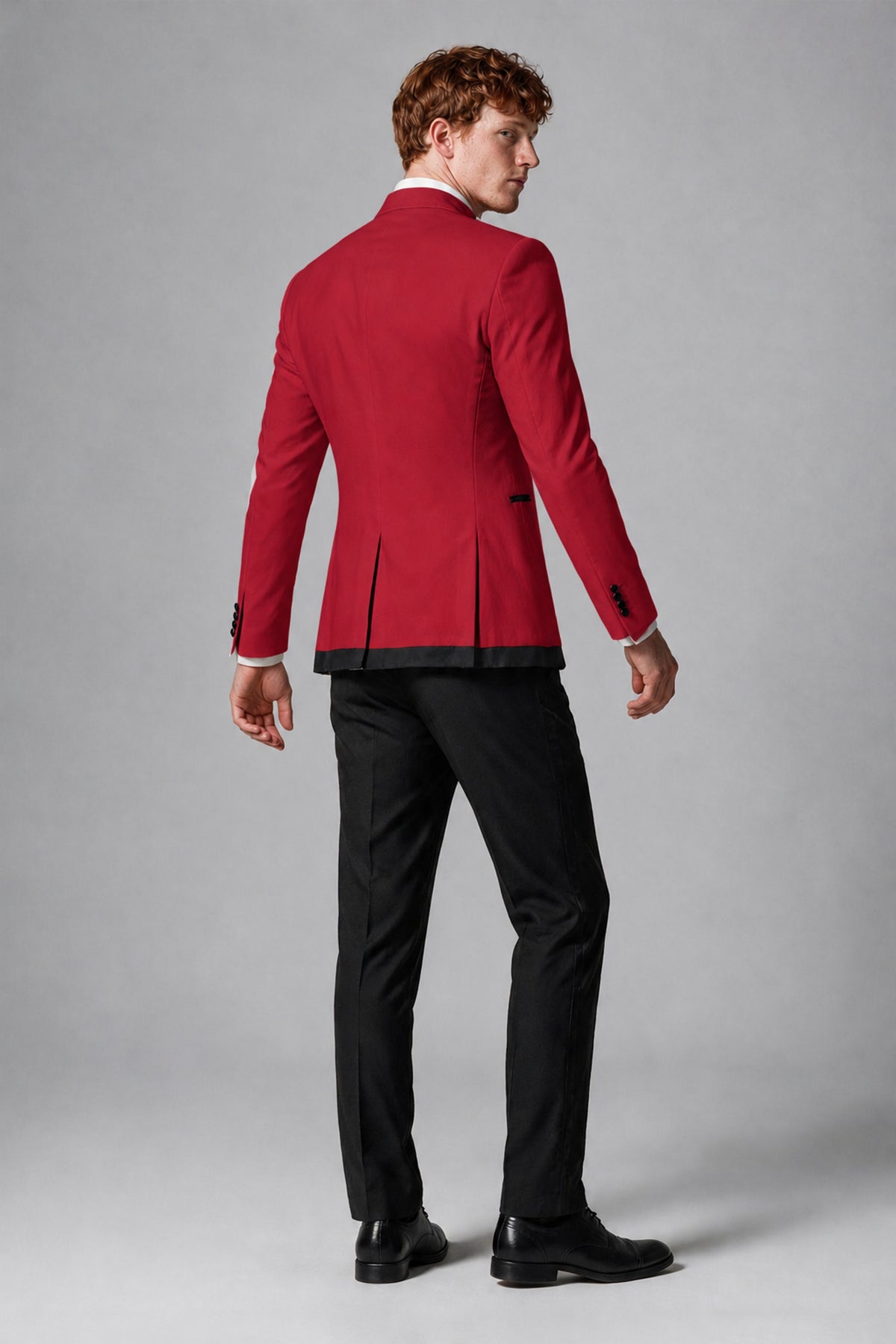 Bolodoo Men's Red 3-Piece Shawl Lapel Tuxedo Suit with Vest - Red - Red_3