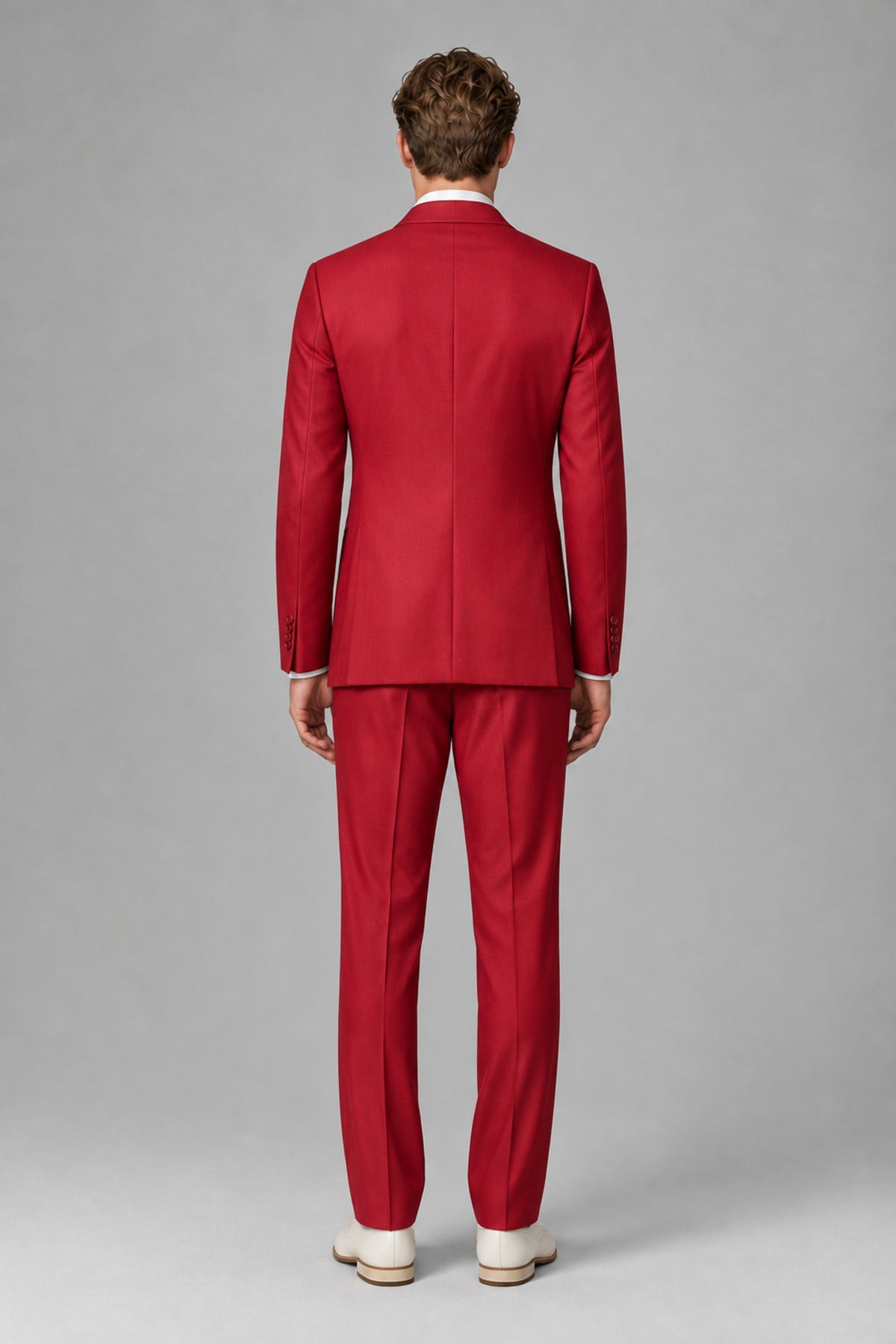 Bolodoo Men's Red Wrap Tie-Waist Two-Piece Suit – Jacket & Trousers - Red - Red_3