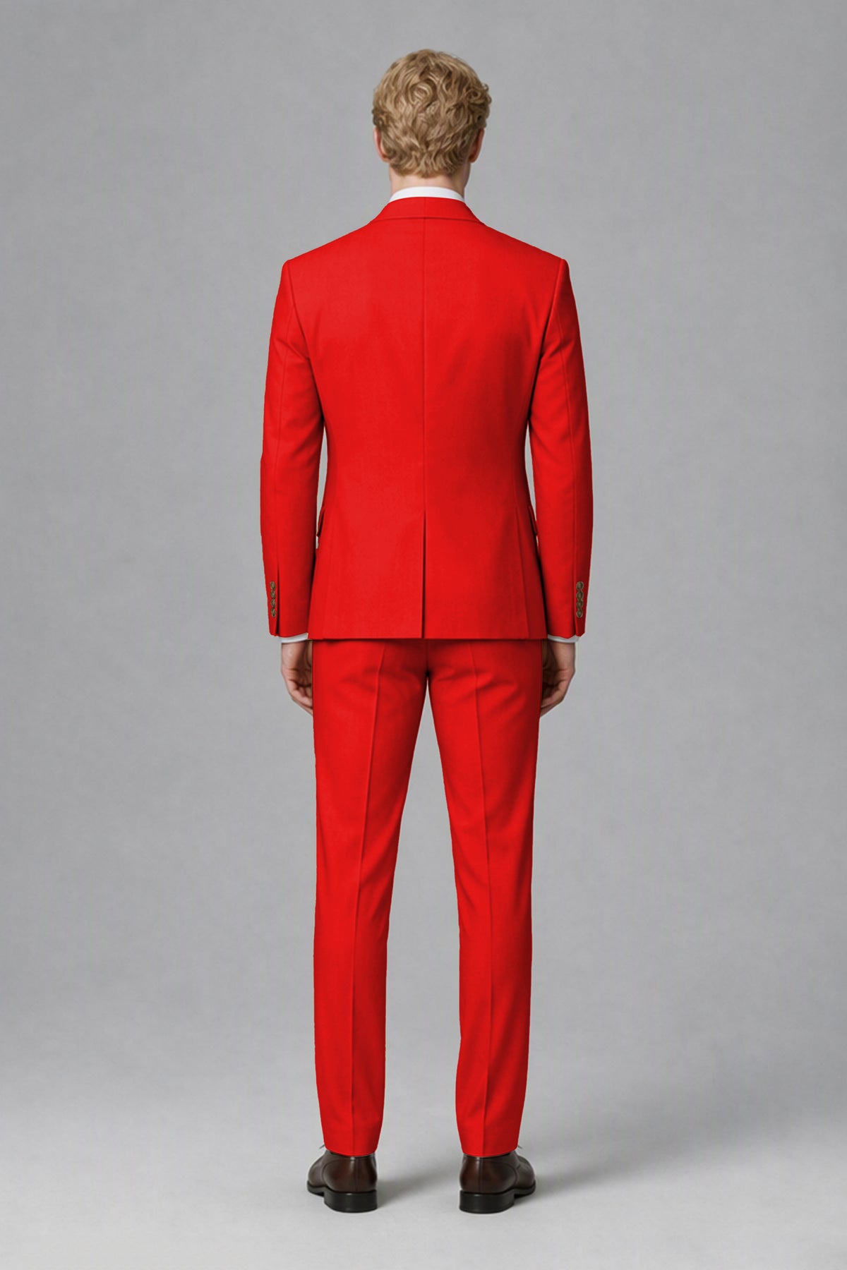 BOLODOO Men's Red Two-Piece Wedding Suit – Jacket & Trousers - Red