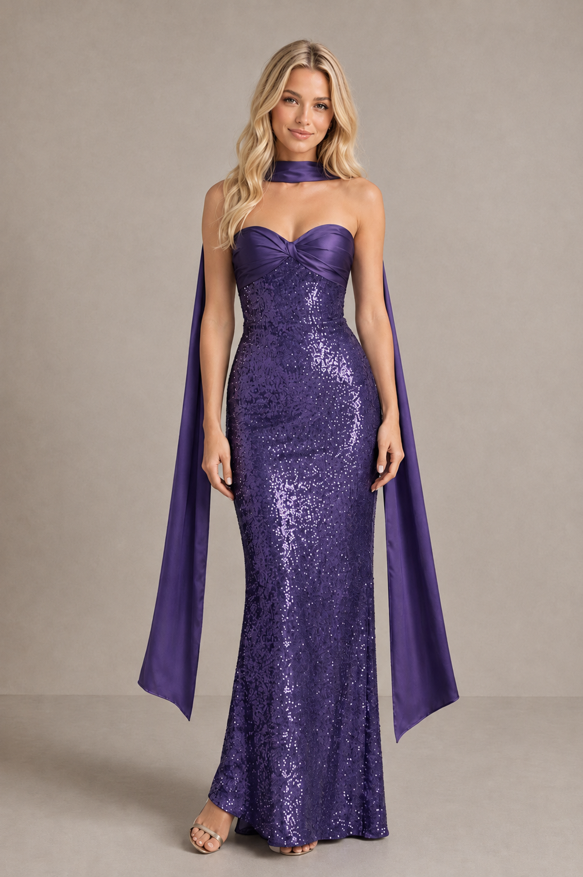 BOLODOO Regency Strapless Sweetheart Evening Dress with Scarf - Regency - Regency_1