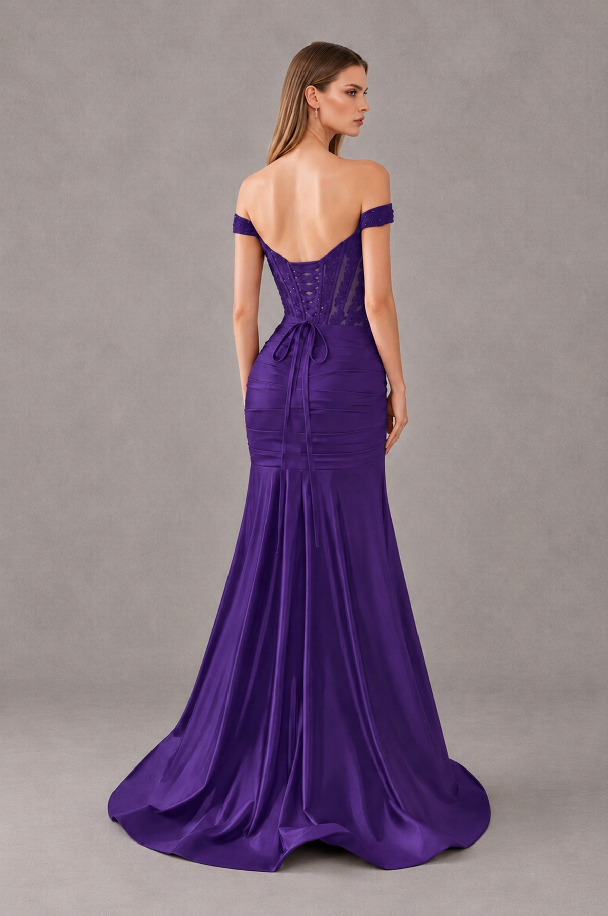 Regency Express Regency Off-Shoulder Mermaid Prom Dress with Slit | BOLODOO