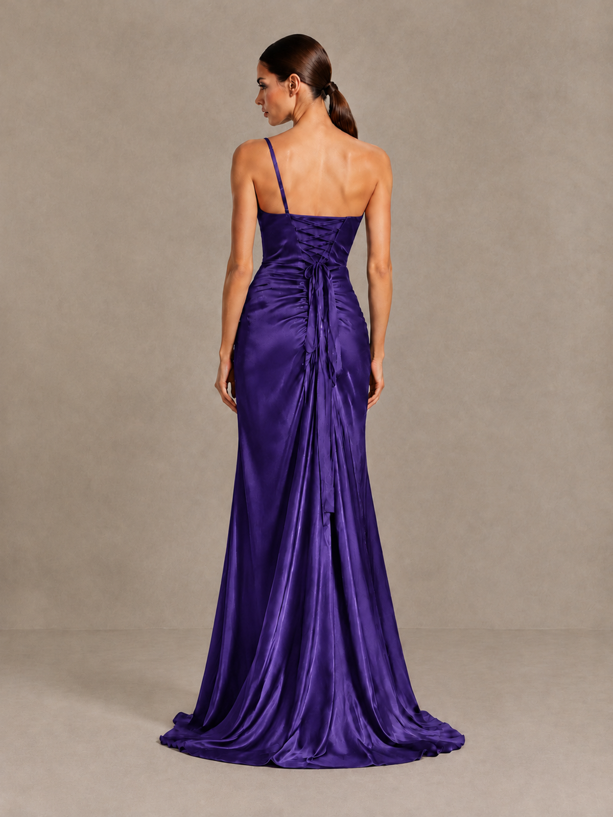 BOLODOO Regency One Shoulder Satin Evening Gown with High Slit and Sweep Train - Regency - Regency_2