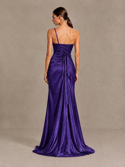 BOLODOO Regency One Shoulder Satin Evening Gown with High Slit and Sweep Train - Regency - Regency_2