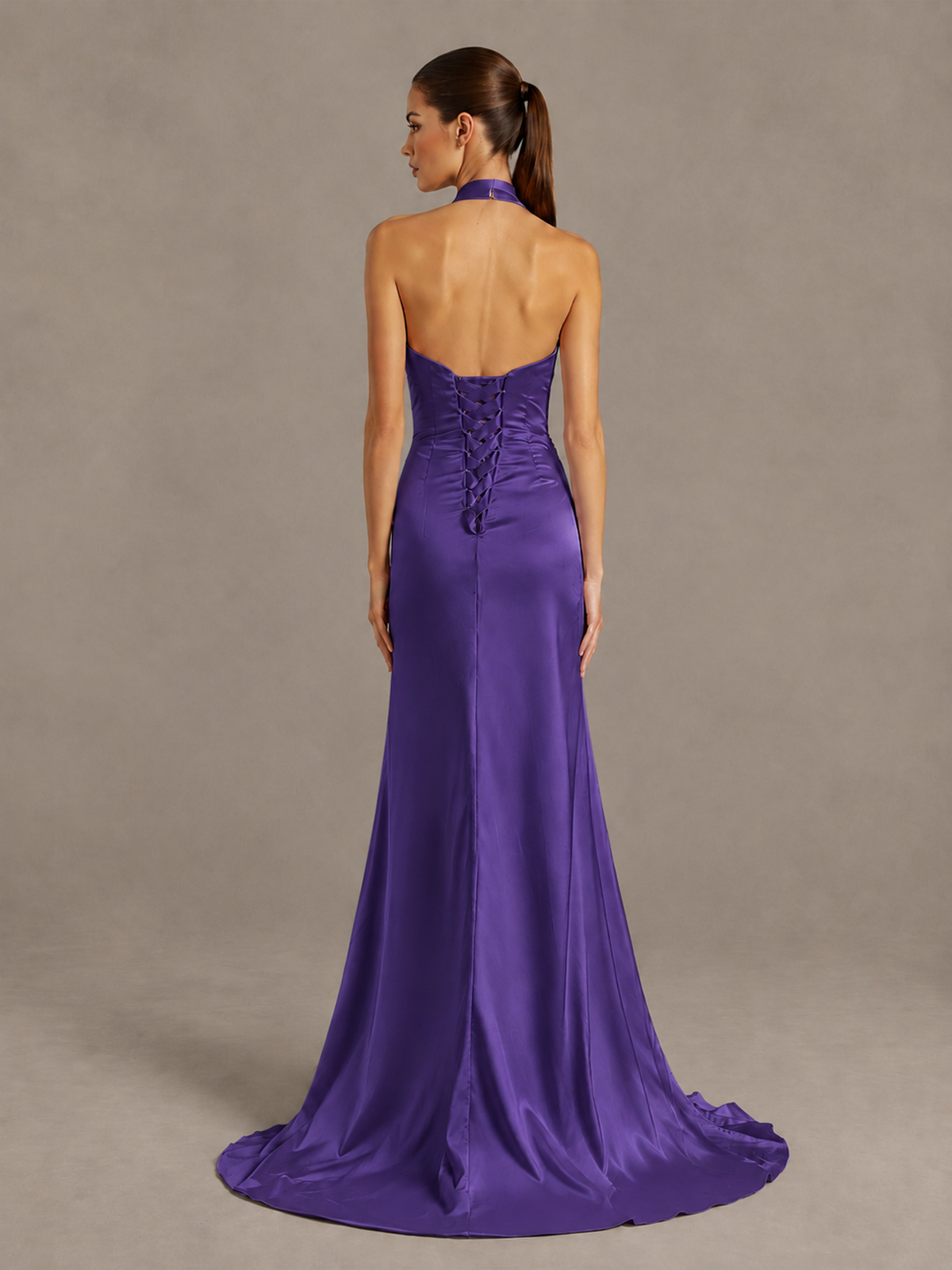 BOLODOO Regency Halter Satin Evening & Prom Dress with High Slit - Regency - Regency_2