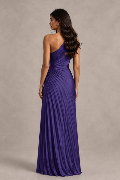 BOLODOO Regency One Shoulder Pleated Evening Dress with Ruched Waist and High Slit - Regency - Regency_2