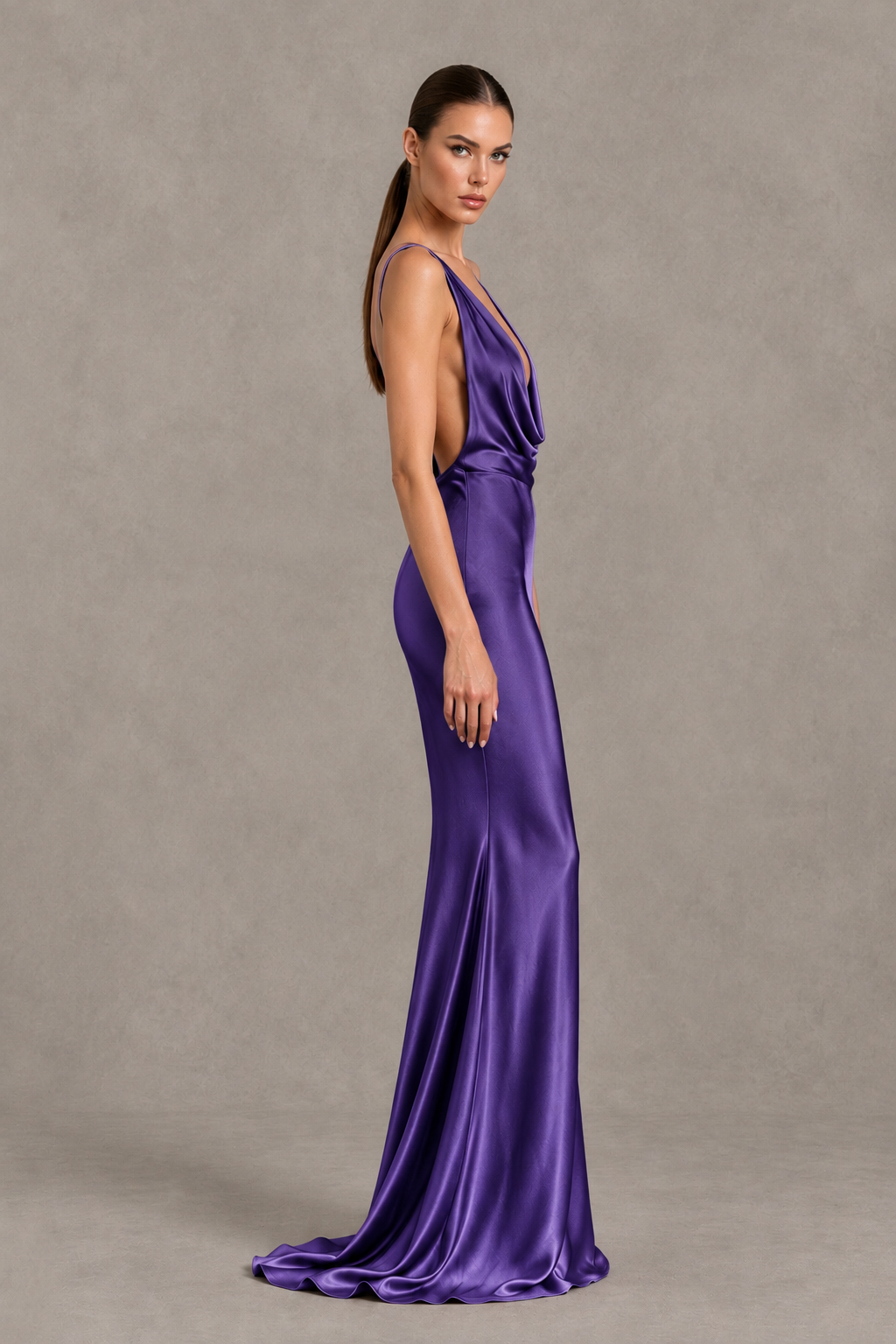 BOLODOO Regency Cowl Neck Backless Satin Mermaid Evening Dress - Regency - Regency_4