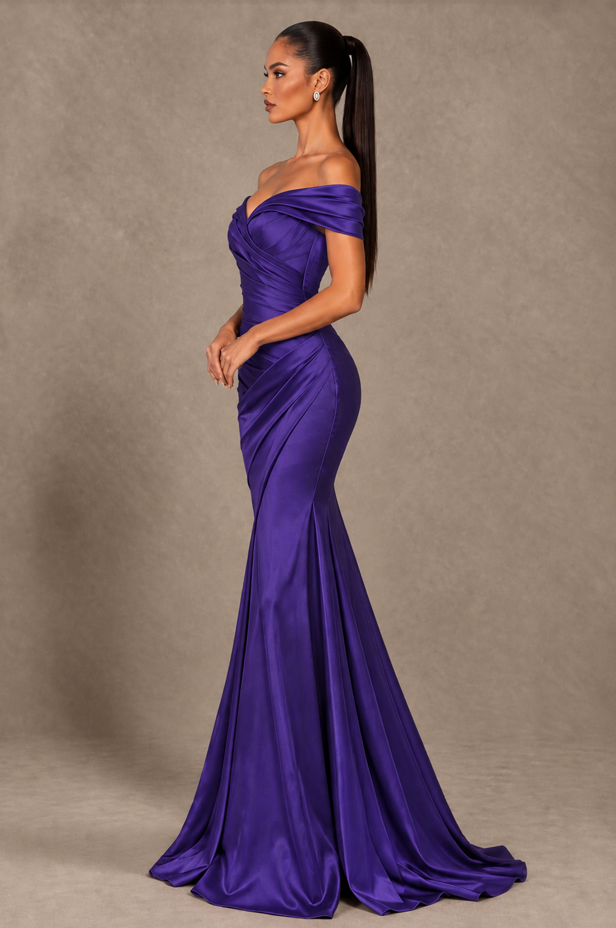 BOLODOO Regency Off-the-Shoulder Ruched Satin Mermaid Evening Dress - Regency - Regency_4