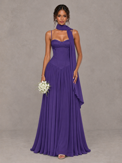BOLODOO Regency Corset Bridesmaid Dress with Scarf - Regency - Regency (1)