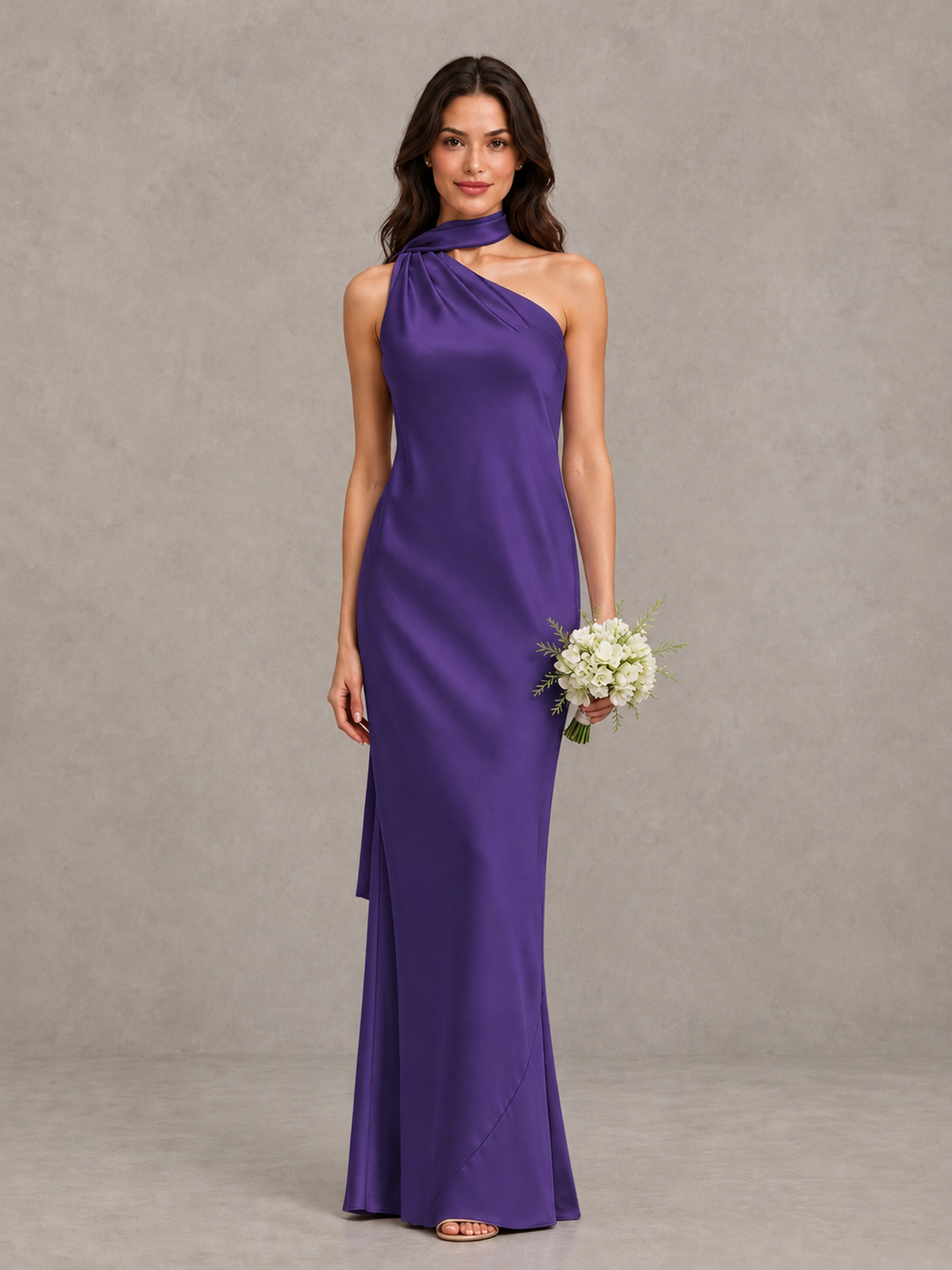 BOLODOO Regency Satin One-Shoulder Bridesmaid Dress with Open Back - Regency - Regency (1)