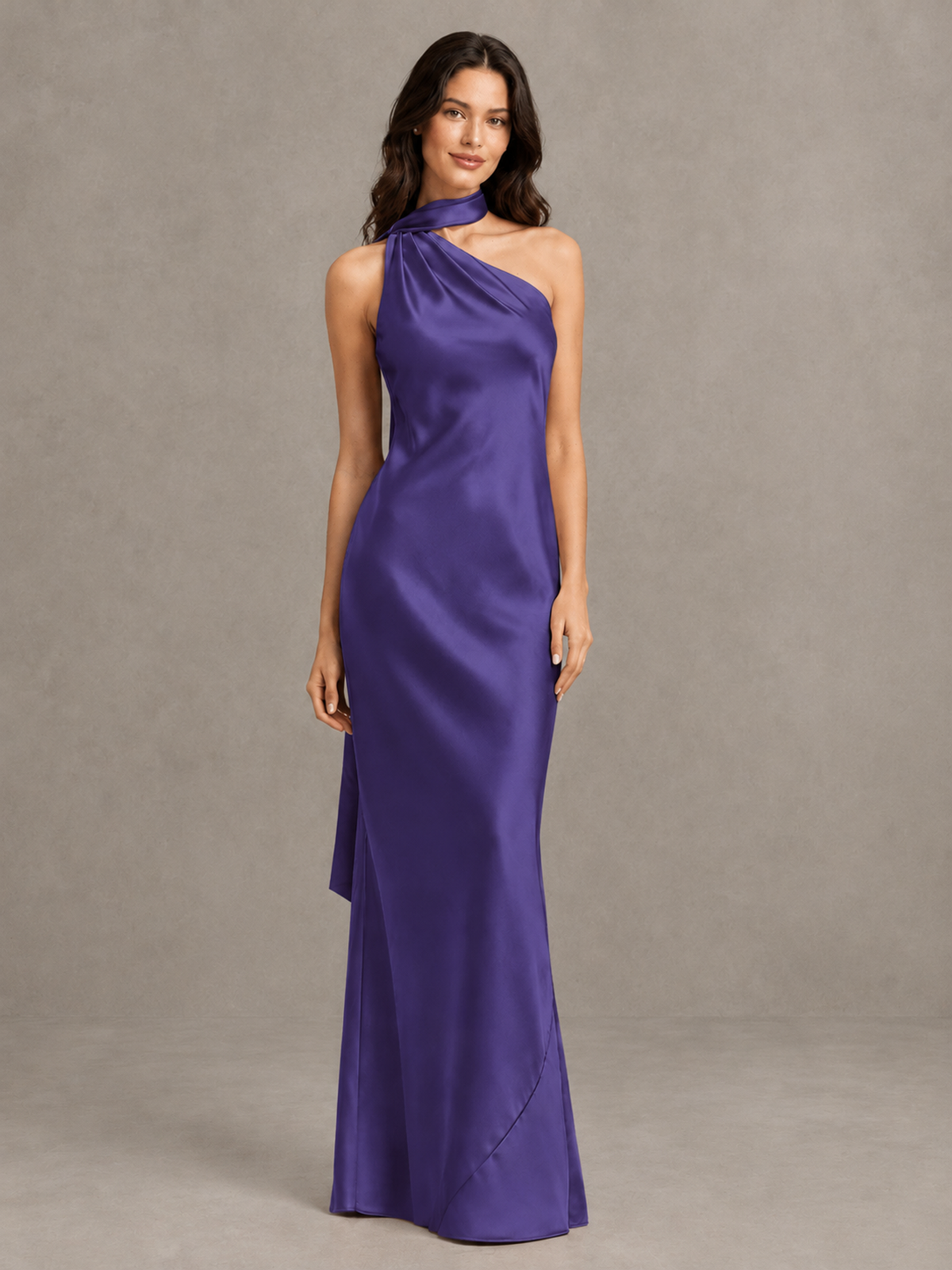 BOLODOO Regency Satin One-Shoulder Bridesmaid Dress with Open Back - Regency - Regency (4)