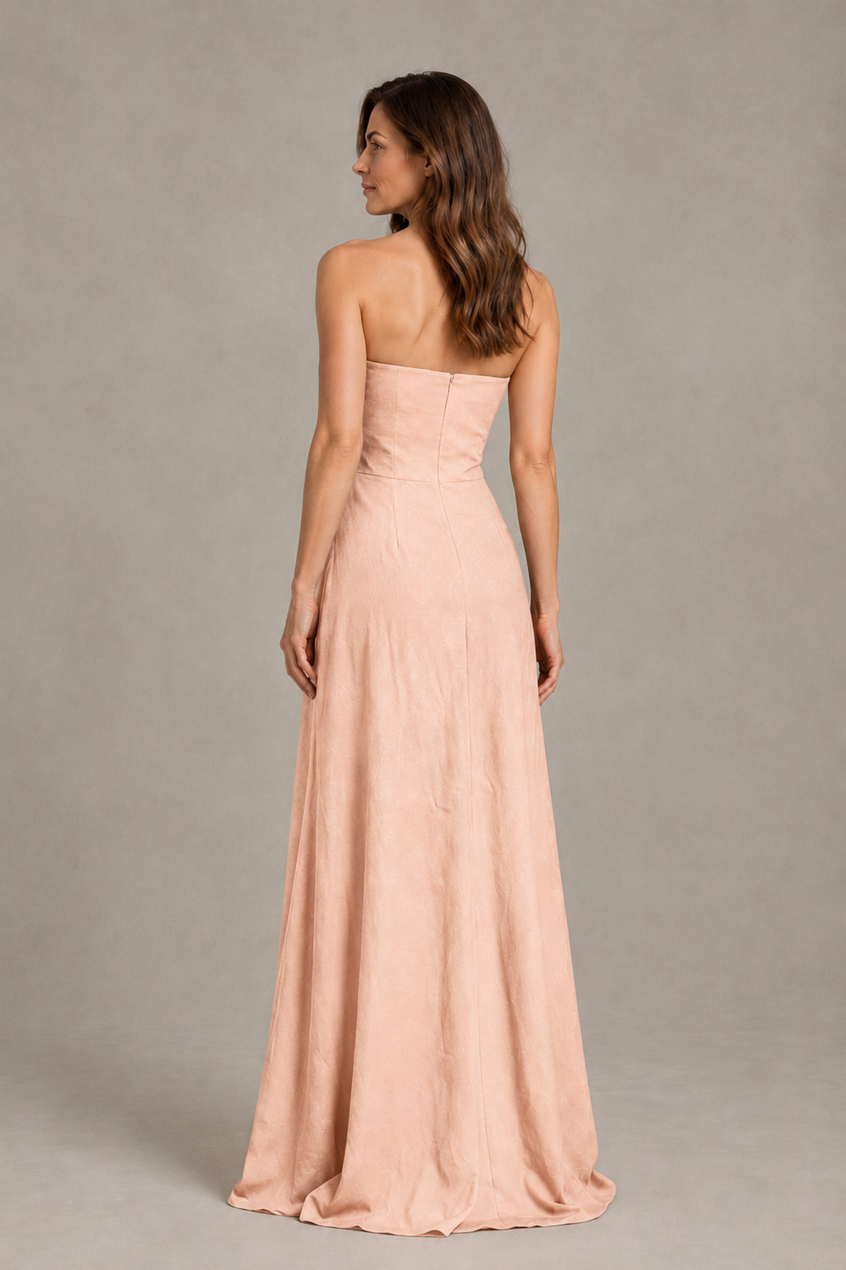 BOLODOO Rose Gold Strapless Floral Mother of the Bride Gown - Rose Gold - Rose Gold_02