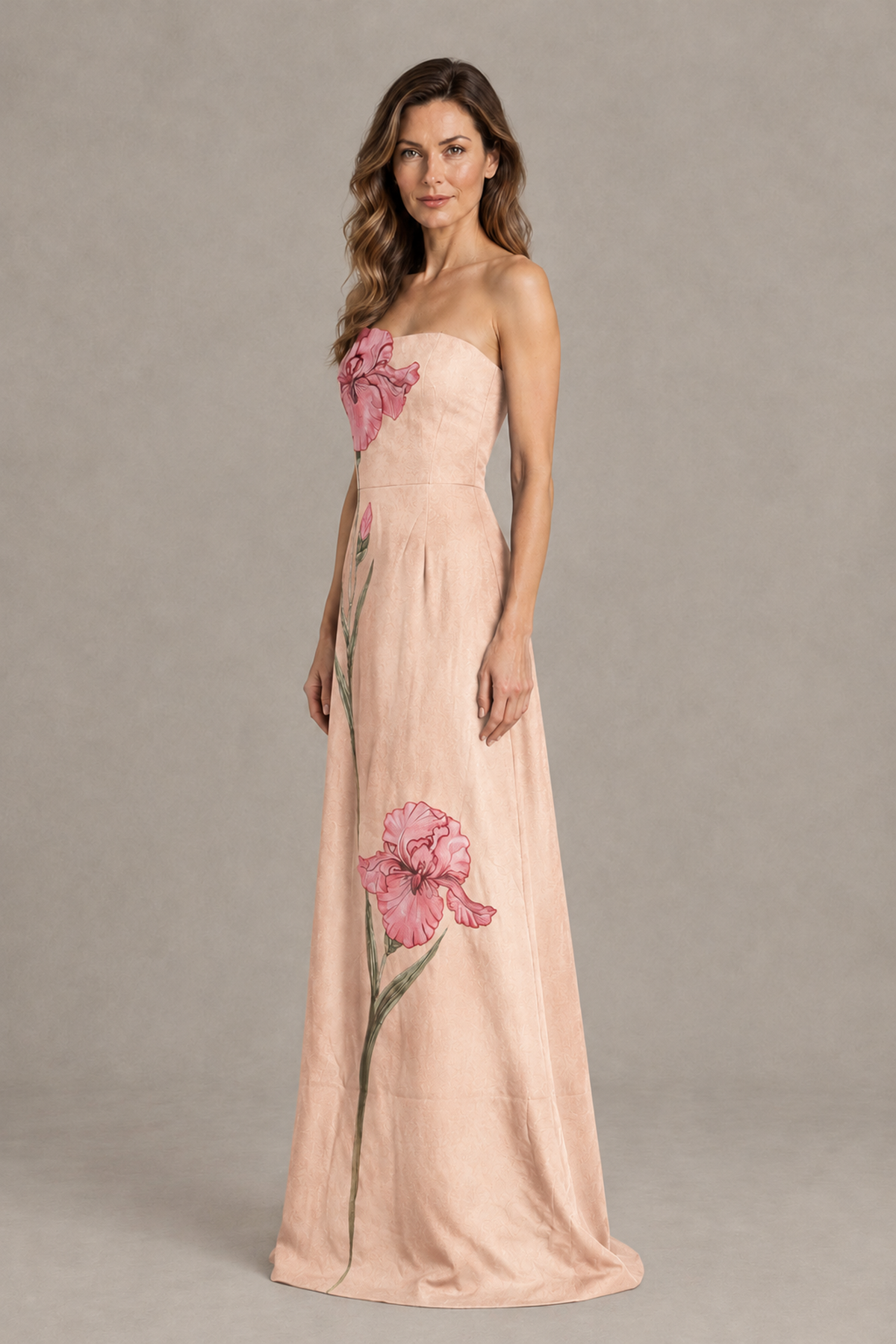 BOLODOO Rose Gold Strapless Floral Mother of the Bride Gown - Rose Gold - Rose Gold_03