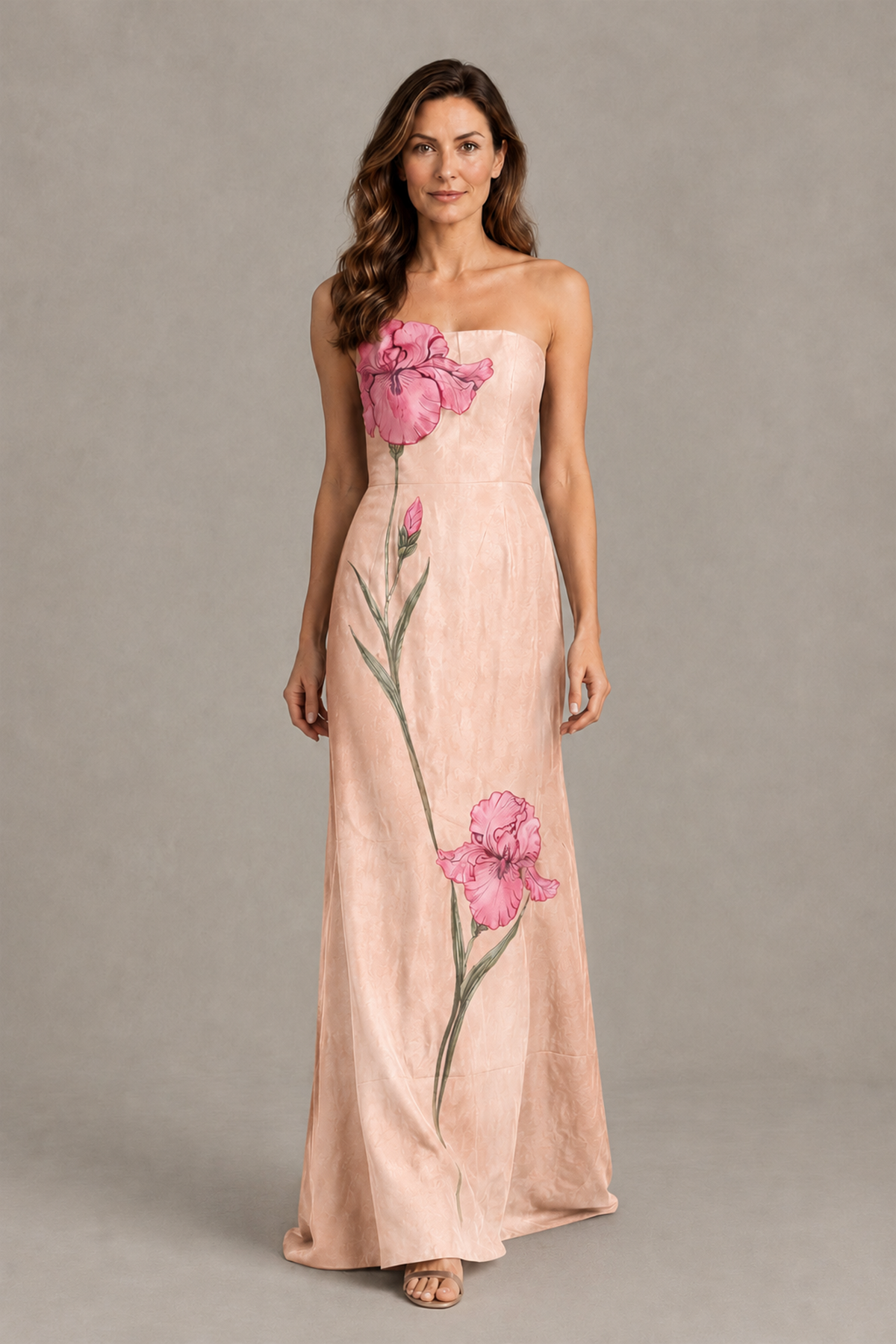BOLODOO Rose Gold Strapless Floral Mother of the Bride Gown - Rose Gold - Rose Gold_04