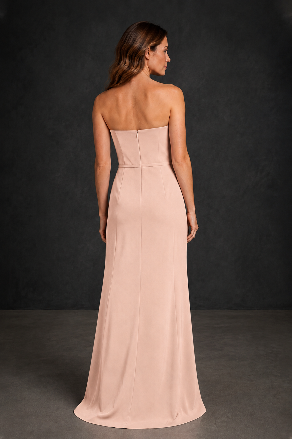 BOLODOO Rose Gold Strapless Mother of the Bride Dress with Ruffle Detail - Rose Gold - Rose_Gold_2