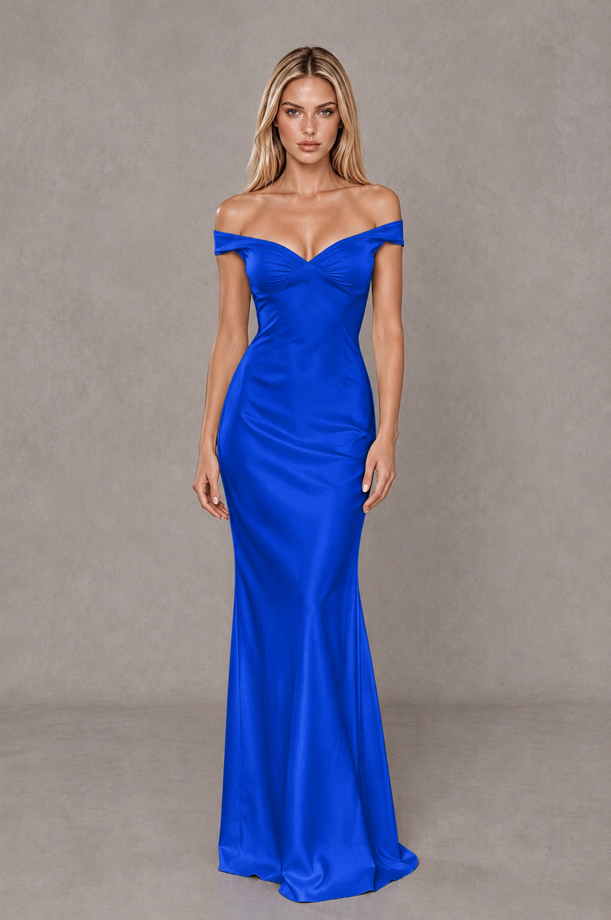 BOLODOO Royal Blue Off-Shoulder Open-Back Satin Evening Gown - Royal Blue - Royal Blue_01