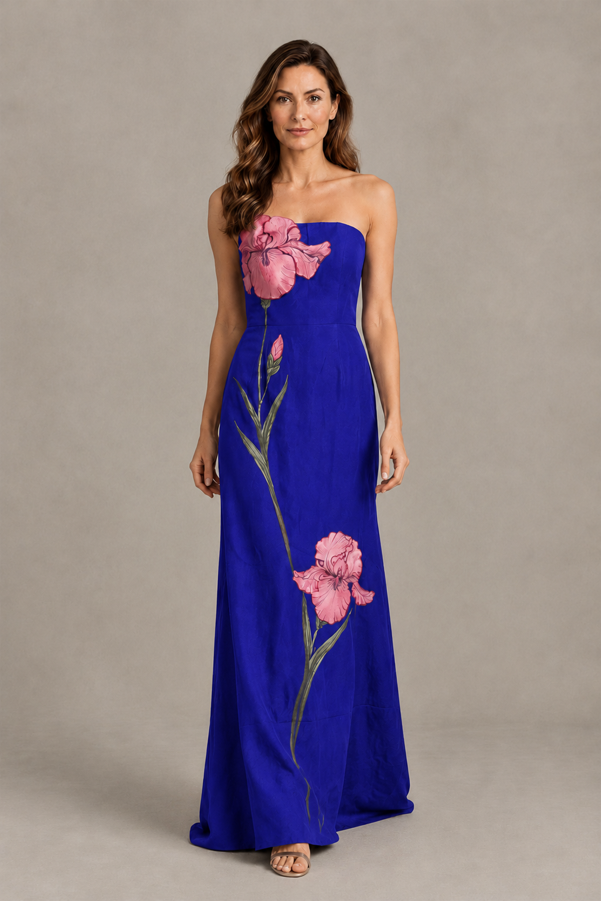 BOLODOO Royal Blue Strapless Floral Mother of the Bride Gown - Royal Blue - Royal Blue_04