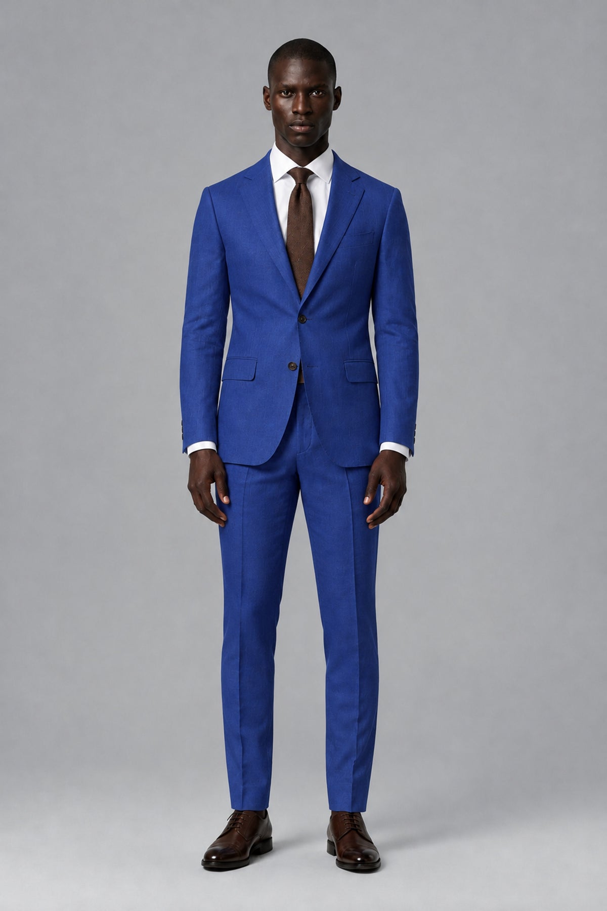 Men's Royal Blue Two-Piece Notch Lapel Suit - Royal Blue - Royal Blue_2