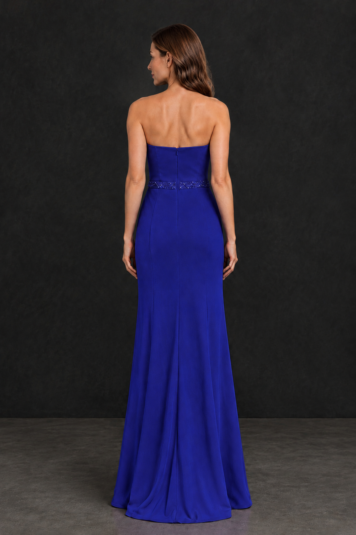 BOLODOO Royal Blue Strapless Mother of the Bride Dress with 3D Floral Appliques - Royal Blue - Royal_Blue_2