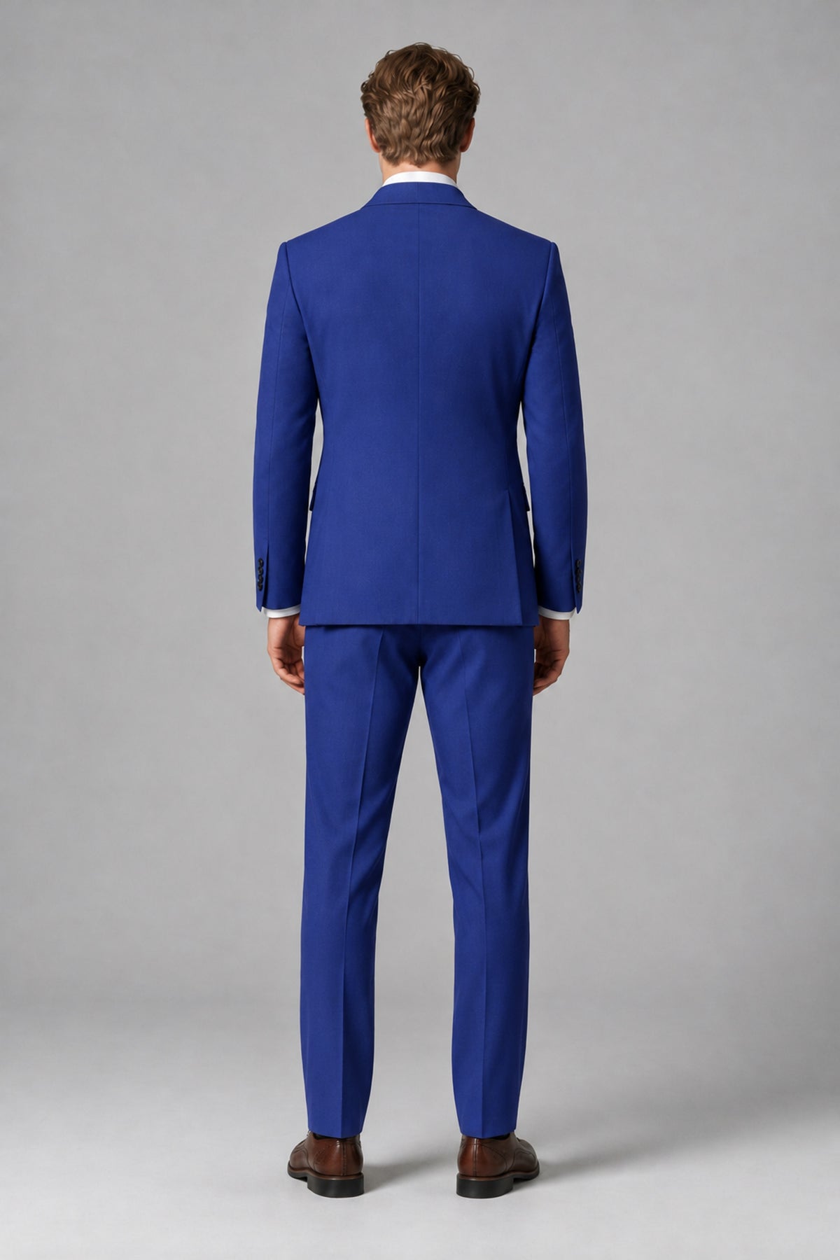 Bolodoo Men's Royal Blue Double-Breasted Two-Piece Suit with Peak Lapels - Royal Blue - Royal Blue_3