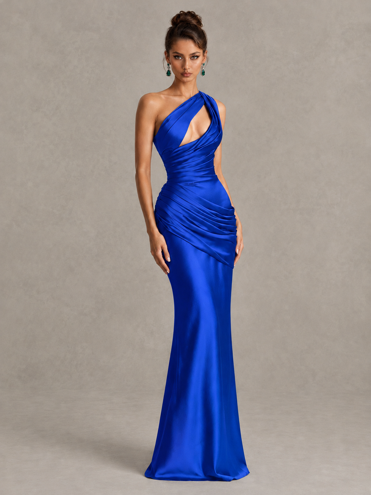 BOLODOO Royal Blue One-Shoulder Cutout Satin Mermaid Prom Dress - Royal Blue - Royal Blue_3