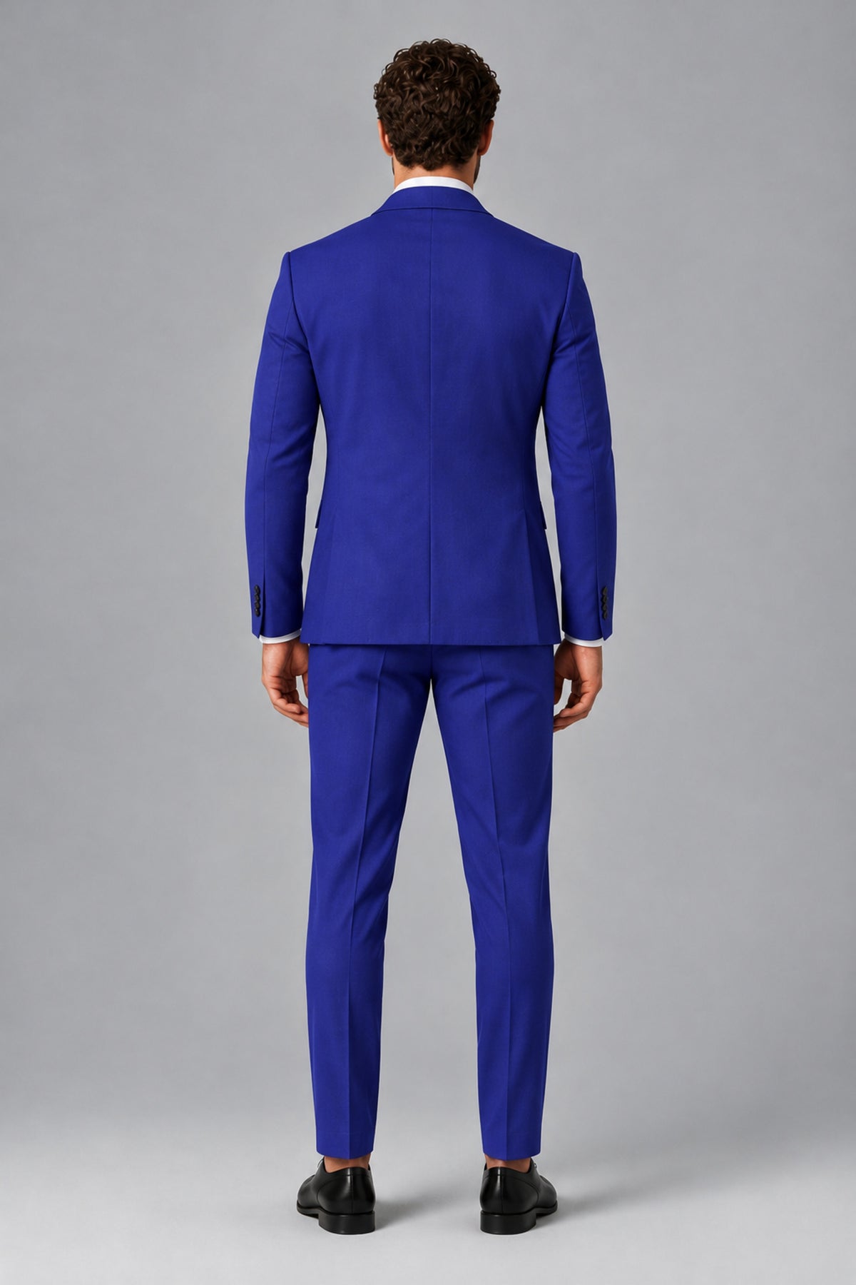 Bolodoo Men's Royal Blue Two-Piece Suit with Notch-Lapel Jacket & Trousers - Royal Blue - Royal_Blue_3