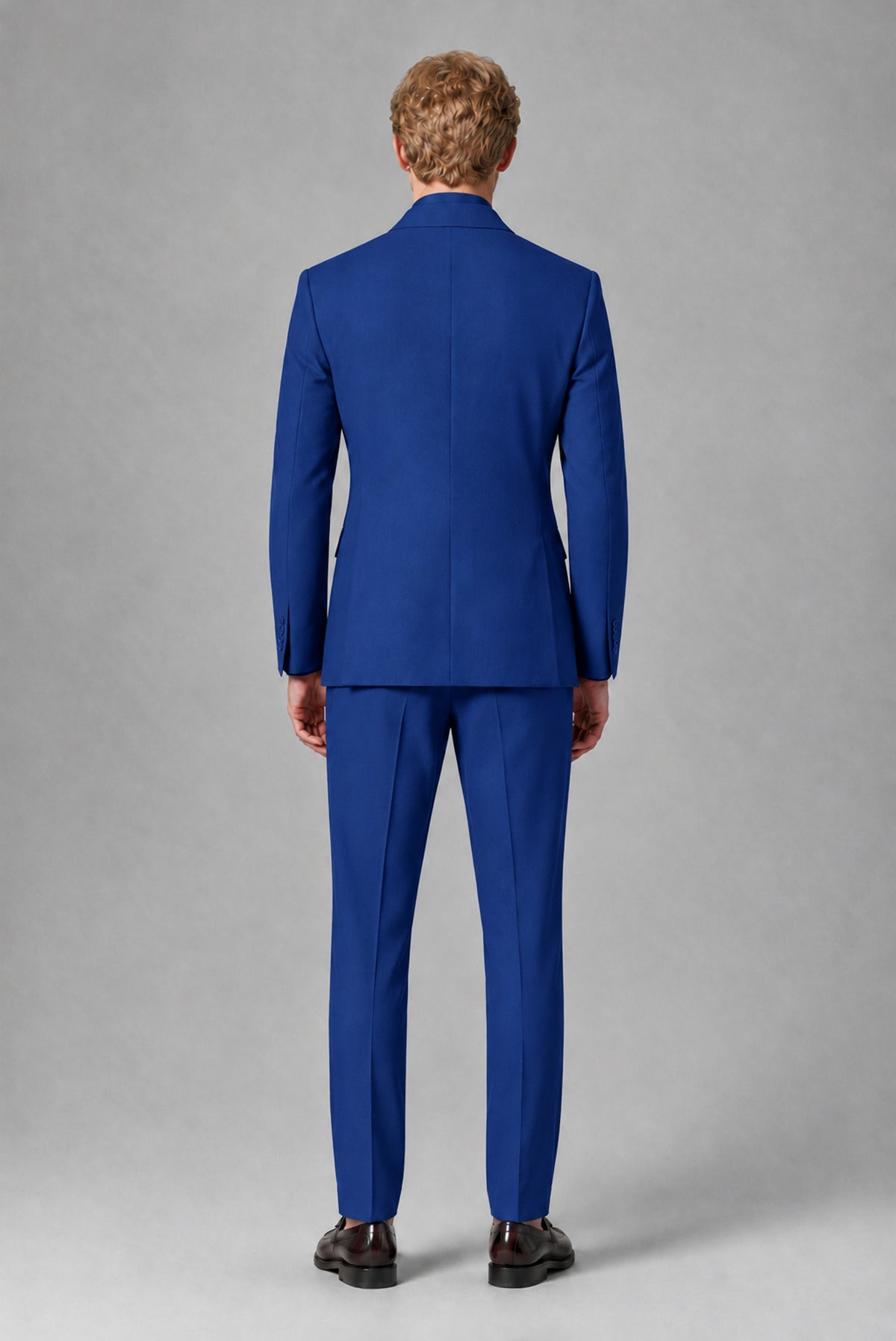 BOLODOO Men's Royal Blue Double-Breasted Two-Piece Suit – Jacket & Trousers - Royal Blue