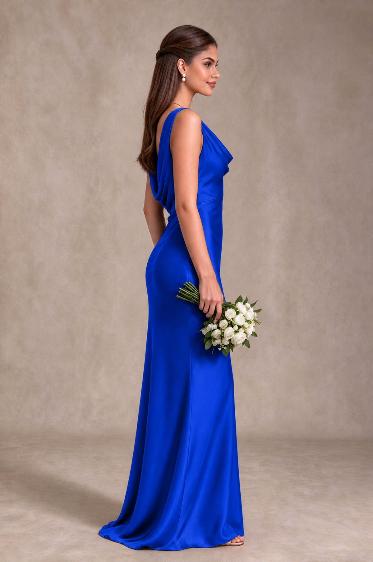 BOLODOO Royal Blue Cowl Neck Open Back Satin Bridesmaid Dress - Royal Blue - Royal Blue_4