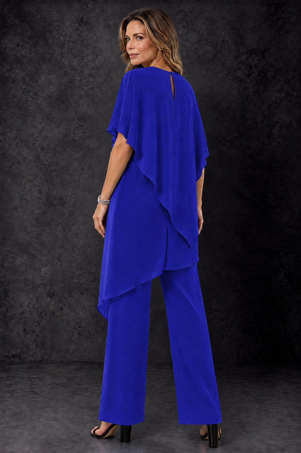 BOLODOO Royal Blue Chiffon Two Piece Mother of the Bride Pant Suit - Royal Blue - Royal_Blue_4
