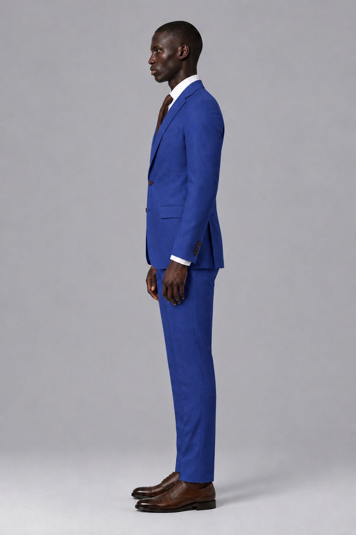 Men's Royal Blue Two-Piece Notch Lapel Suit - Royal Blue - Royal Blue_4
