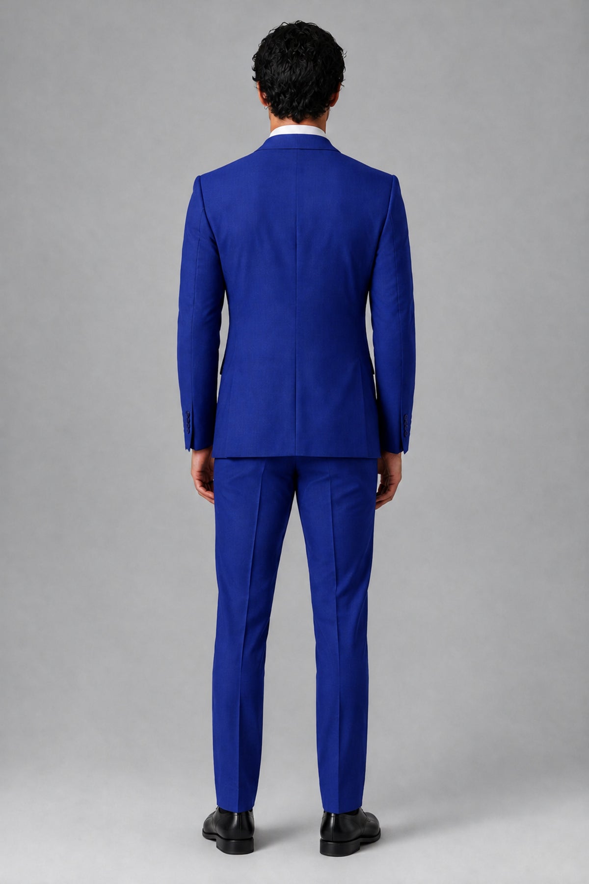 Bolodoo Men's Royal Blue 2-Piece Suit – Notch Lapel Jacket & Trousers - Royal Blue - Royal_Blue_4