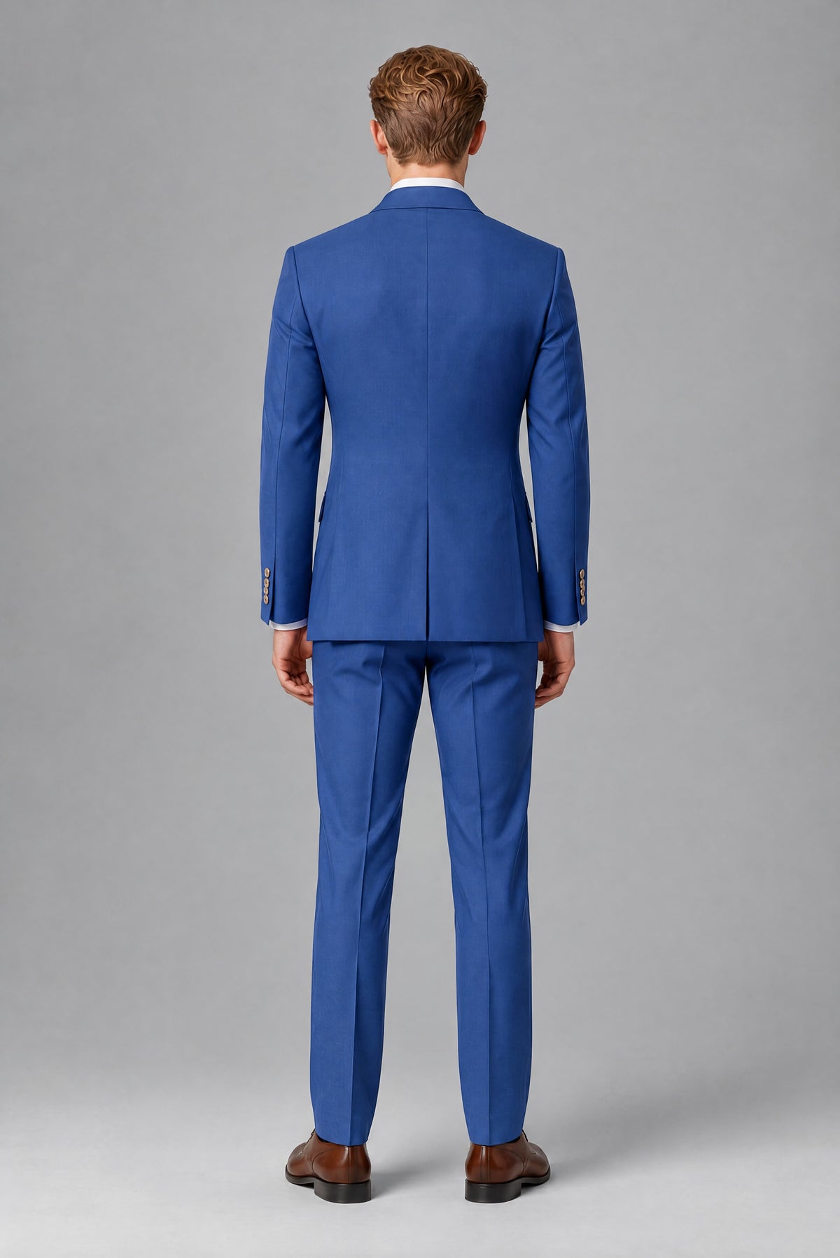 Bolodoo Men's Royal Blue Double-Breasted 2-Piece Wedding Suit - Royal Blue - Royal Blue (3)