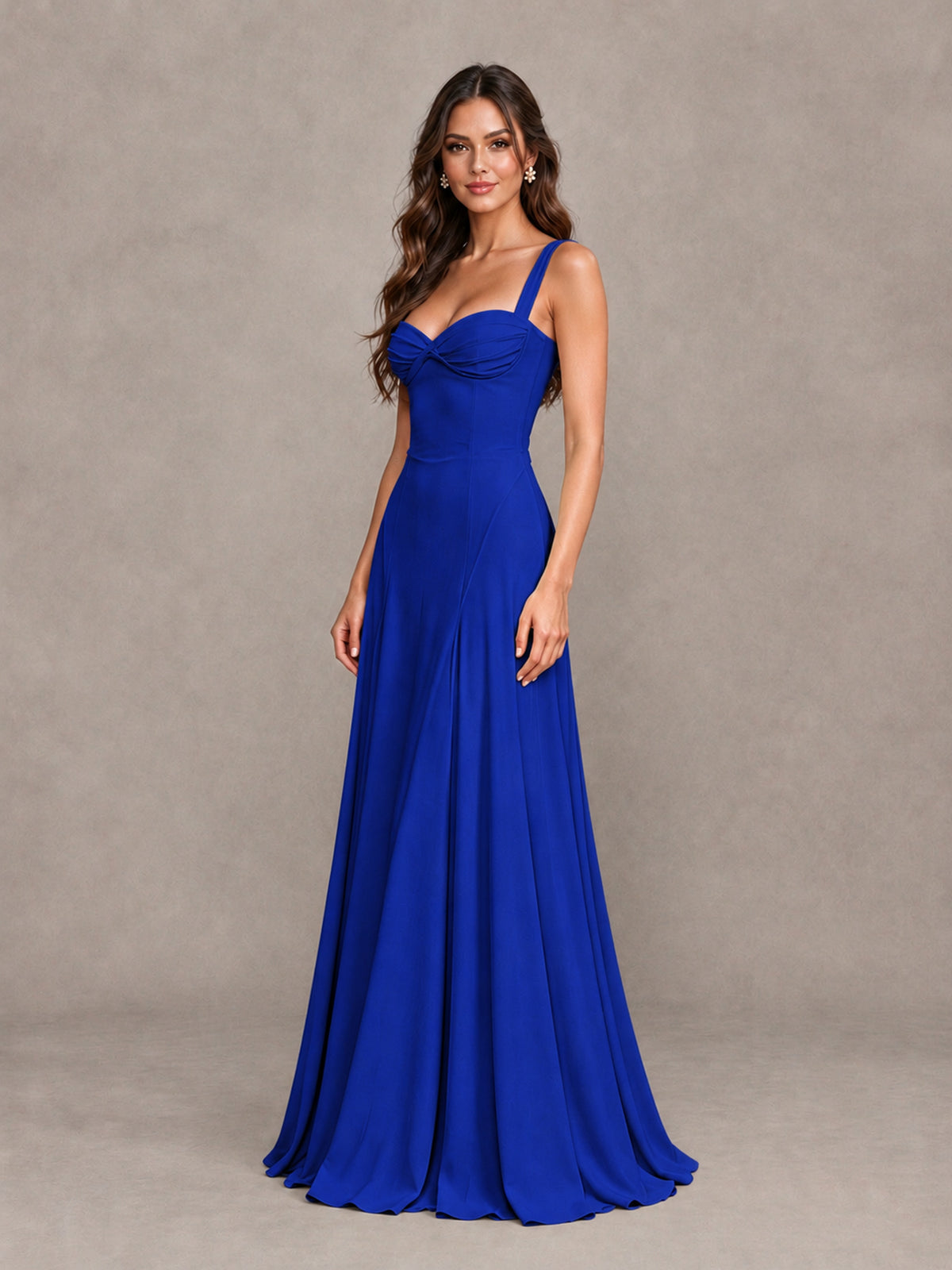 BOLODOO Royal Blue Sweetheart Lace-Up Back Bridesmaid Dress - Royal Blue - Royal Blue (3)