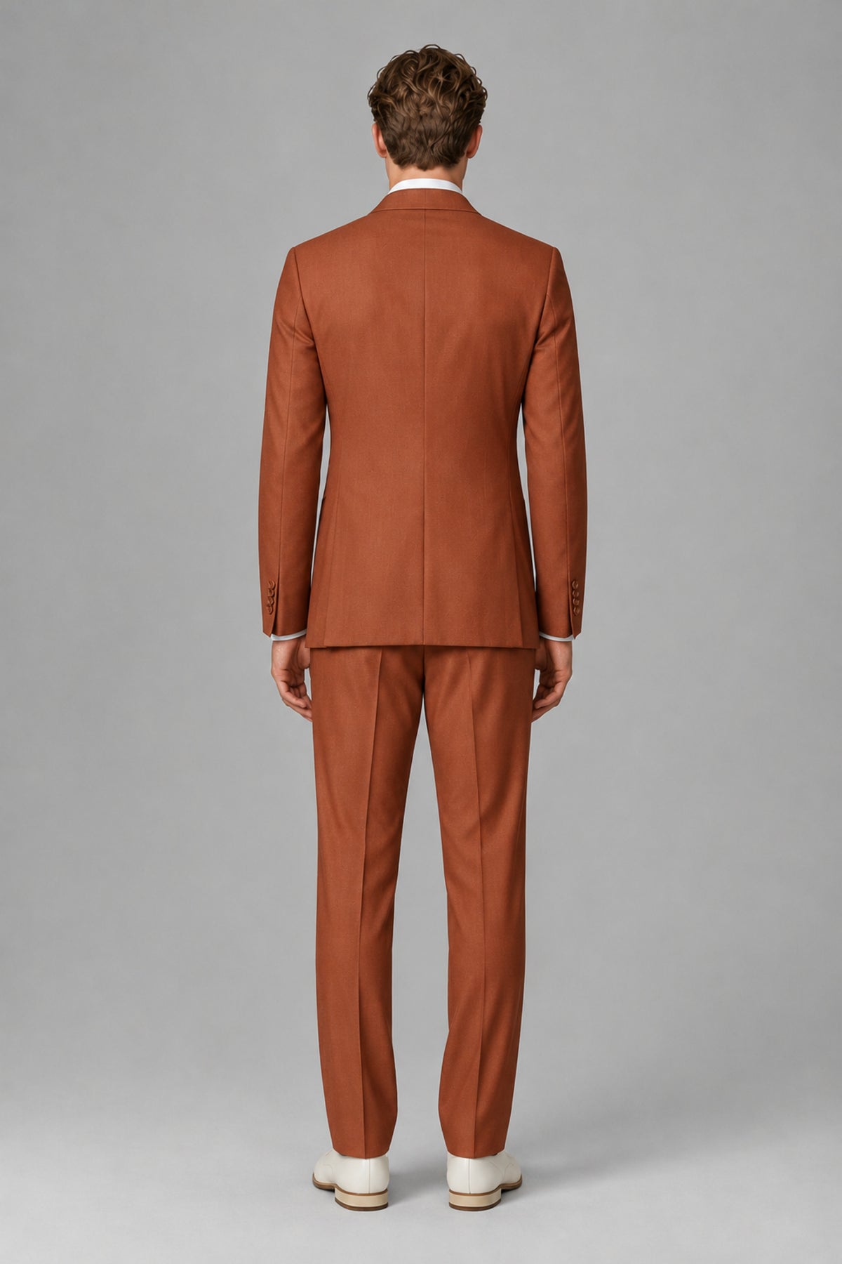 Bolodoo Men's Rust Wrap Tie-Waist Two-Piece Suit – Jacket & Trousers - Rust - Rust_3