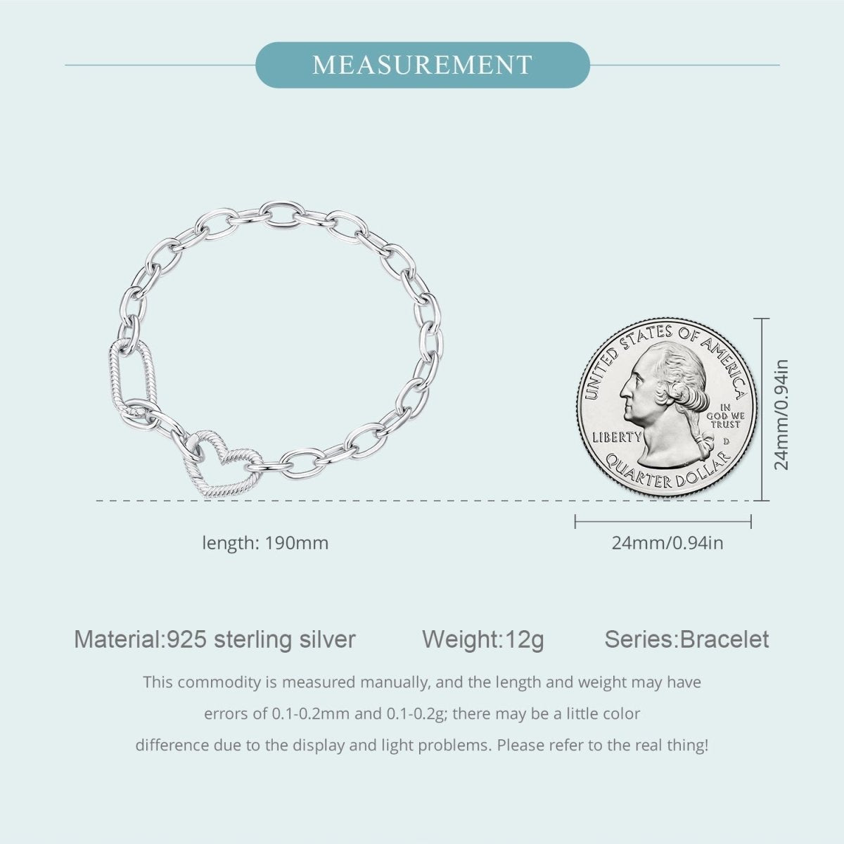 Simple Heart Chain Bracelet