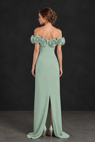 BOLODOO Sage Green Off-the-Shoulder Floral Mother of the Bride Gown - Sage Green - Sage Green_02