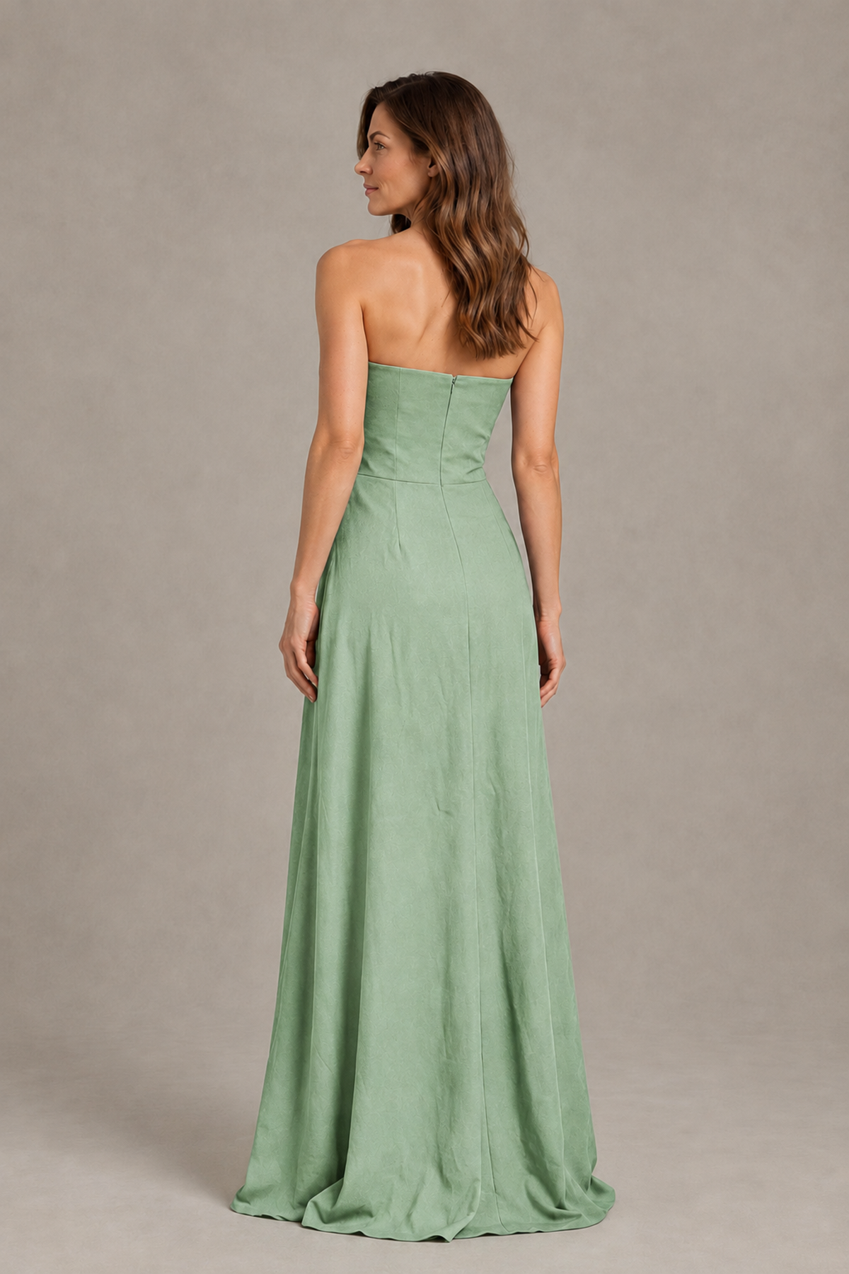 BOLODOO Sage Green Strapless Floral Mother of the Bride Gown - Sage Green - Sage Green_02